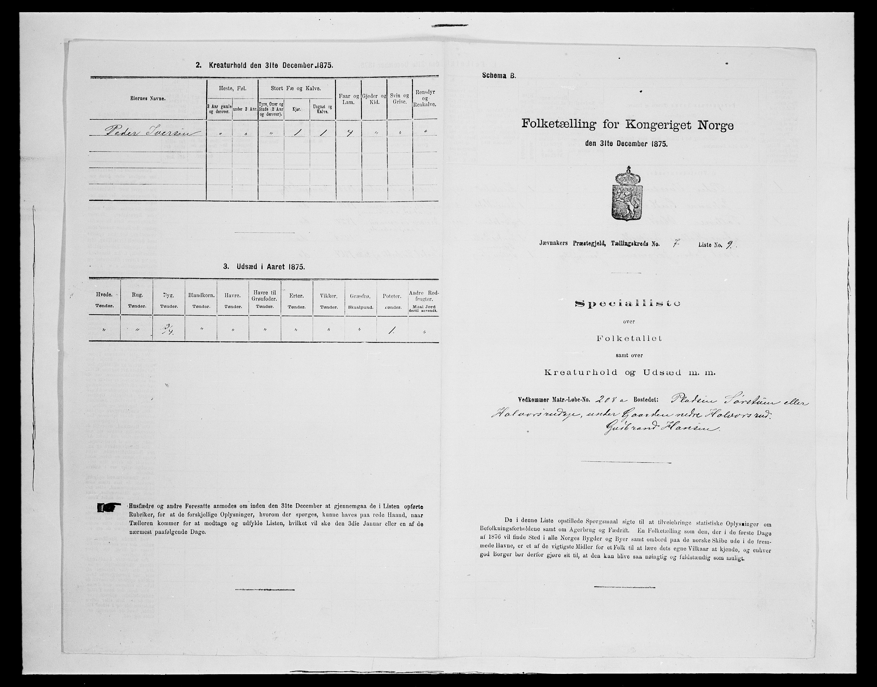 SAH, Folketelling 1875 for 0532P Jevnaker prestegjeld, 1875, s. 1173