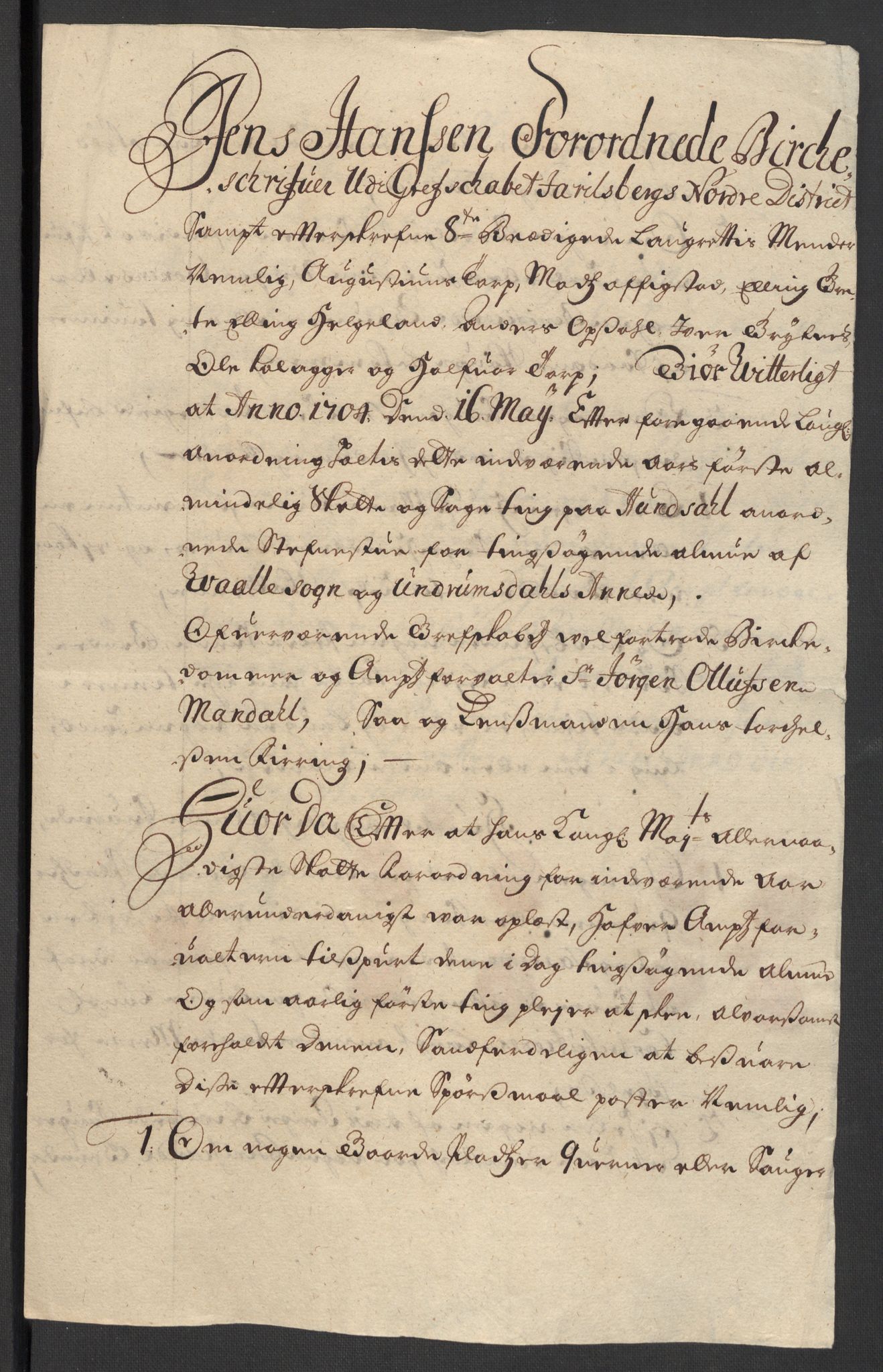Rentekammeret inntil 1814, Reviderte regnskaper, Fogderegnskap, RA/EA-4092/R32/L1871: Fogderegnskap Jarlsberg grevskap, 1703-1705, s. 228