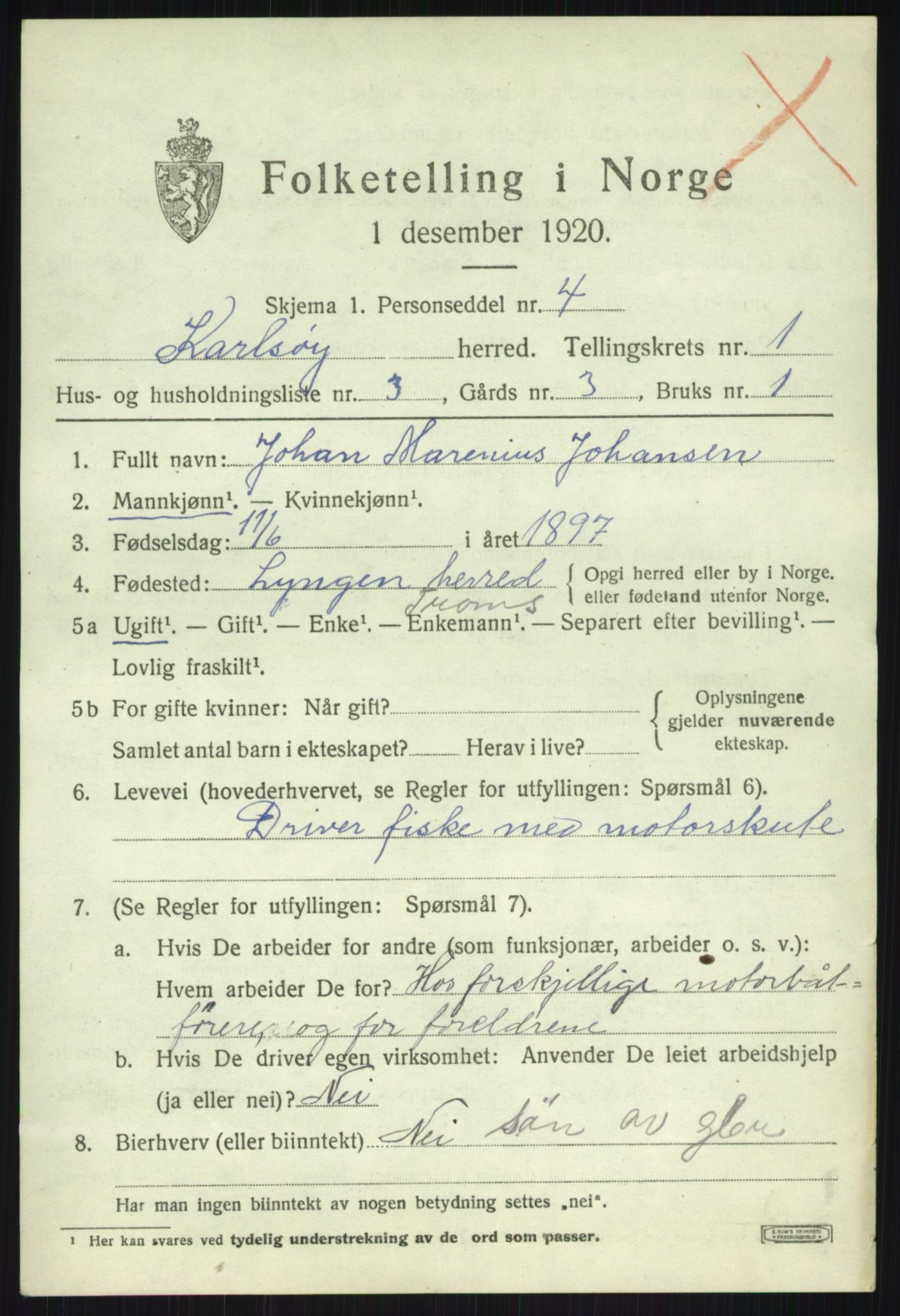 SATØ, Folketelling 1920 for 1936 Karlsøy herred, 1920, s. 772