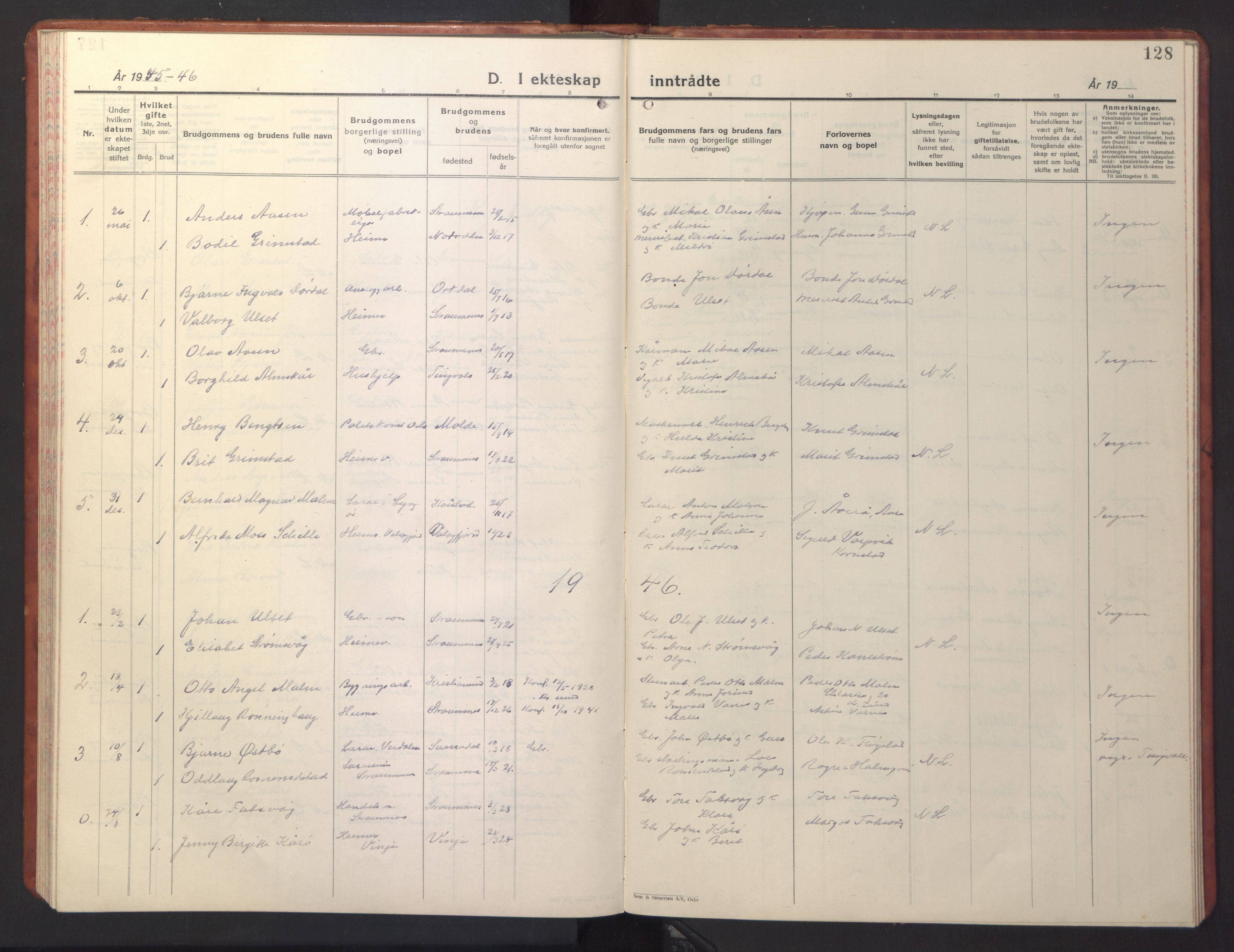 Ministerialprotokoller, klokkerbøker og fødselsregistre - Møre og Romsdal, SAT/A-1454/587/L1002: Klokkerbok nr. 587C02, 1926-1951, s. 128