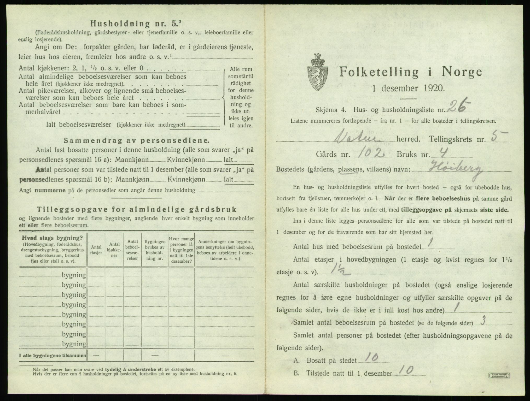 SAT, Folketelling 1920 for 1530 Vatne herred, 1920, s. 342