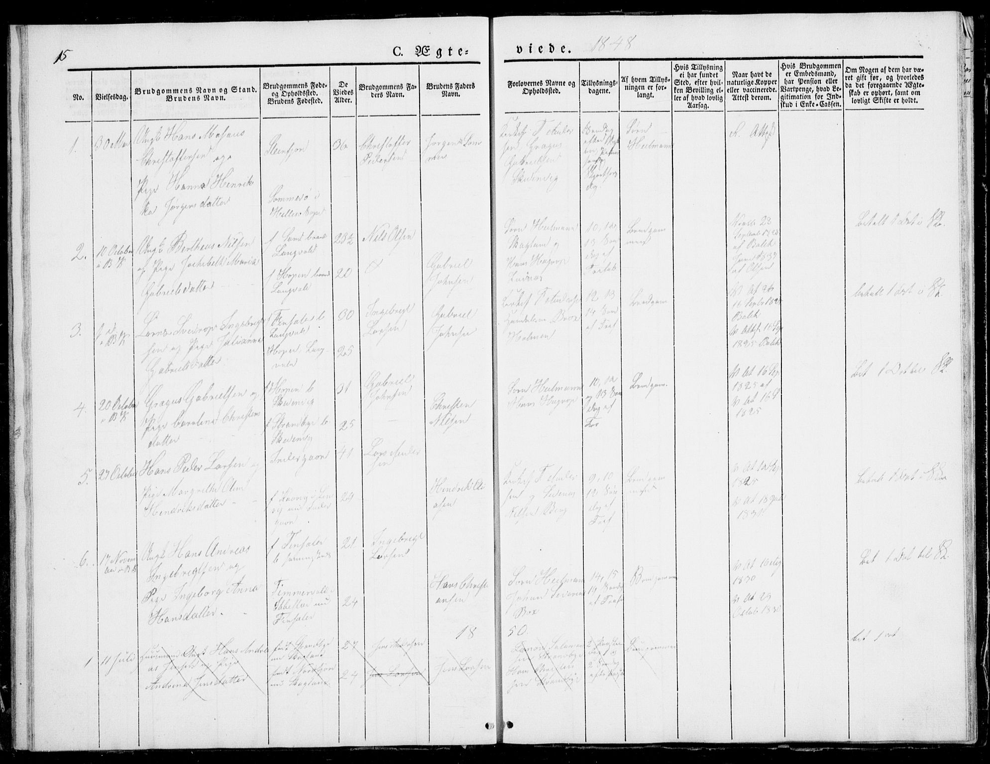 Berg sokneprestkontor, AV/SATØ-S-1318/G/Ga/Gab/L0001klokker: Klokkerbok nr. 1, 1843-1851, s. 15