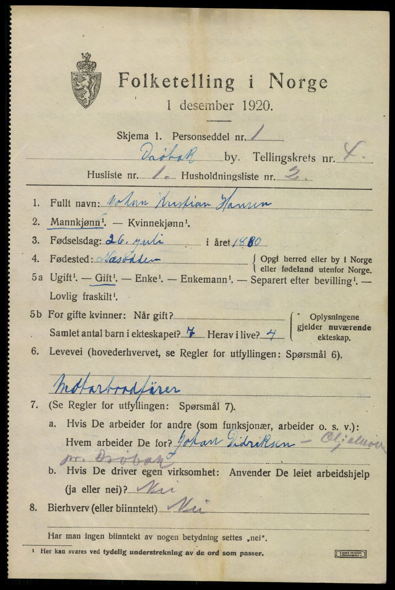 SAO, Folketelling 1920 for 0203 Drøbak kjøpstad, 1920, s. 4071