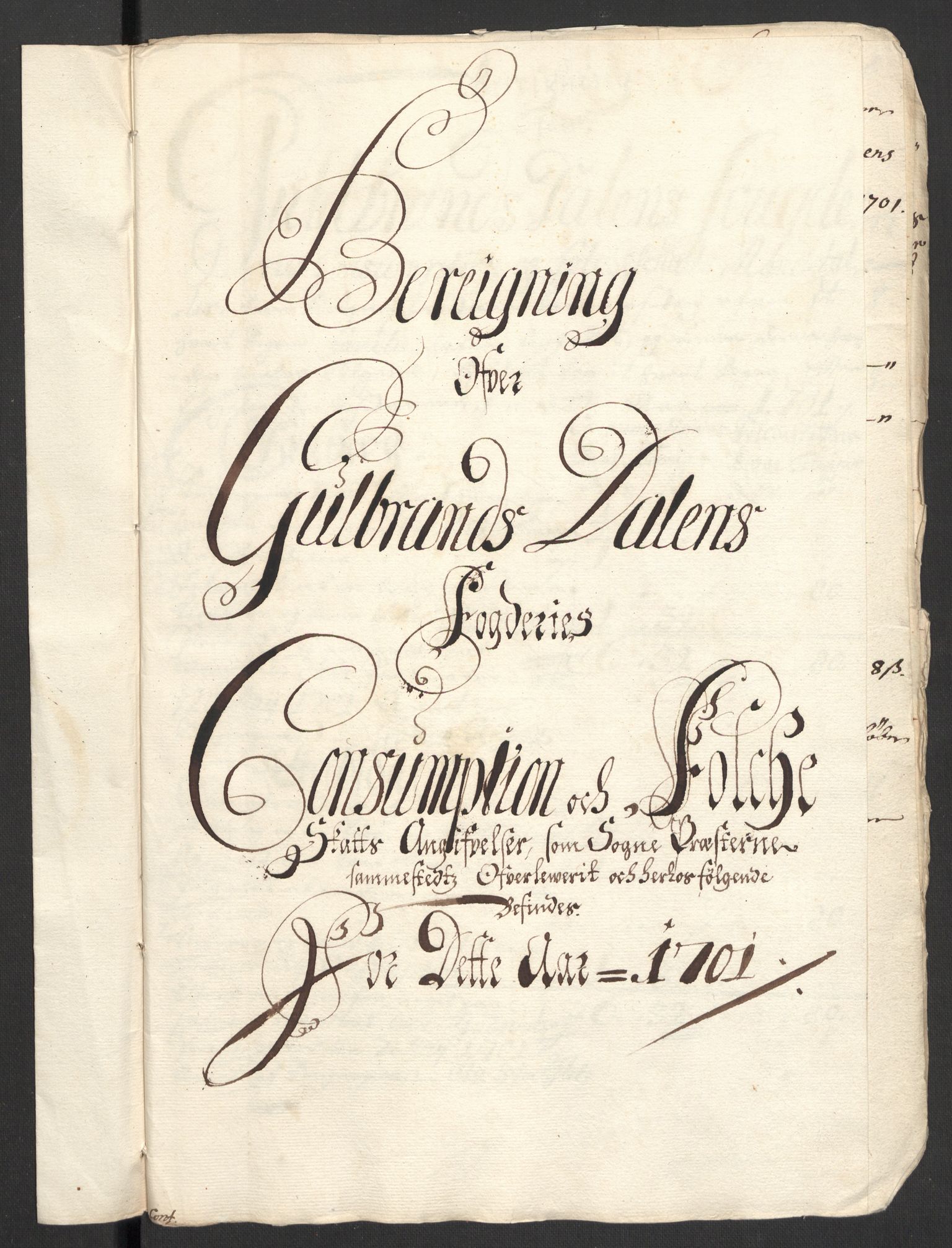 Rentekammeret inntil 1814, Reviderte regnskaper, Fogderegnskap, RA/EA-4092/R17/L1174: Fogderegnskap Gudbrandsdal, 1701, s. 118