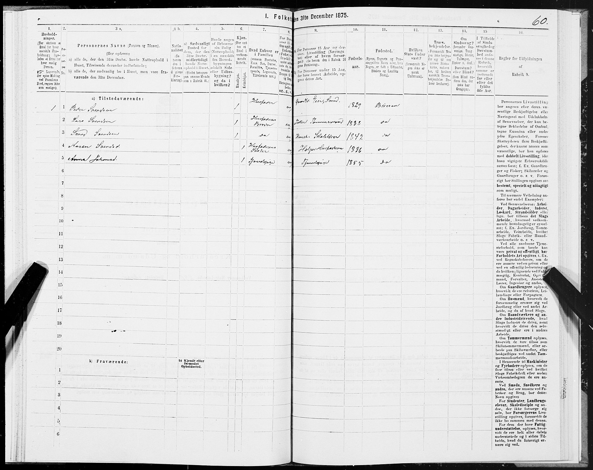 SAT, Folketelling 1875 for 1839P Beiarn prestegjeld, 1875, s. 1060