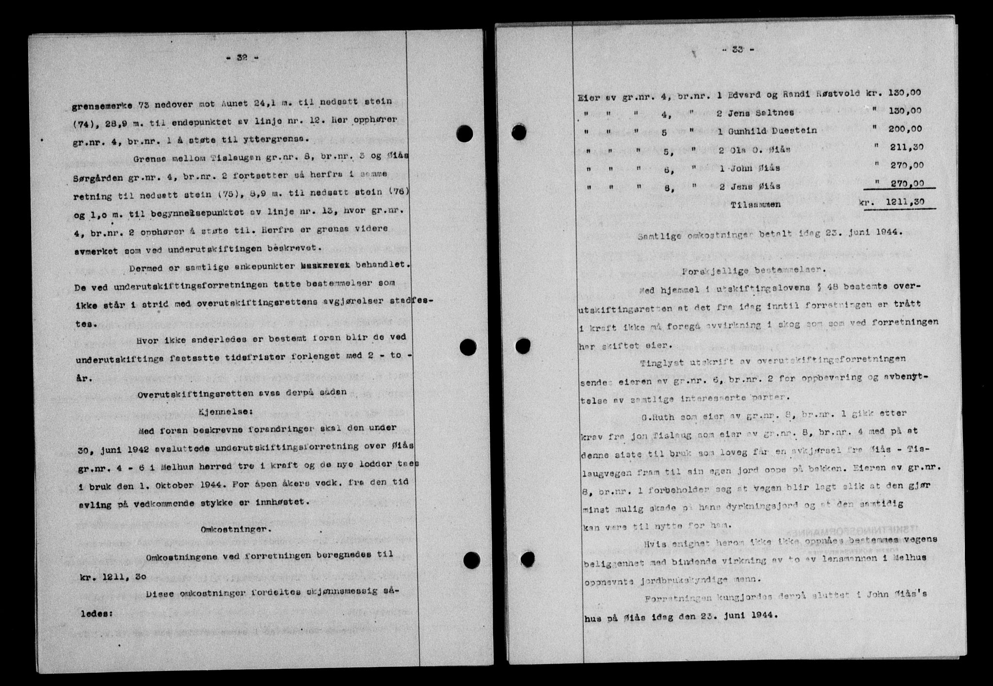 Gauldal sorenskriveri, SAT/A-0014/1/2/2C/L0058: Pantebok nr. 63, 1944-1945, Dagboknr: 142/1945