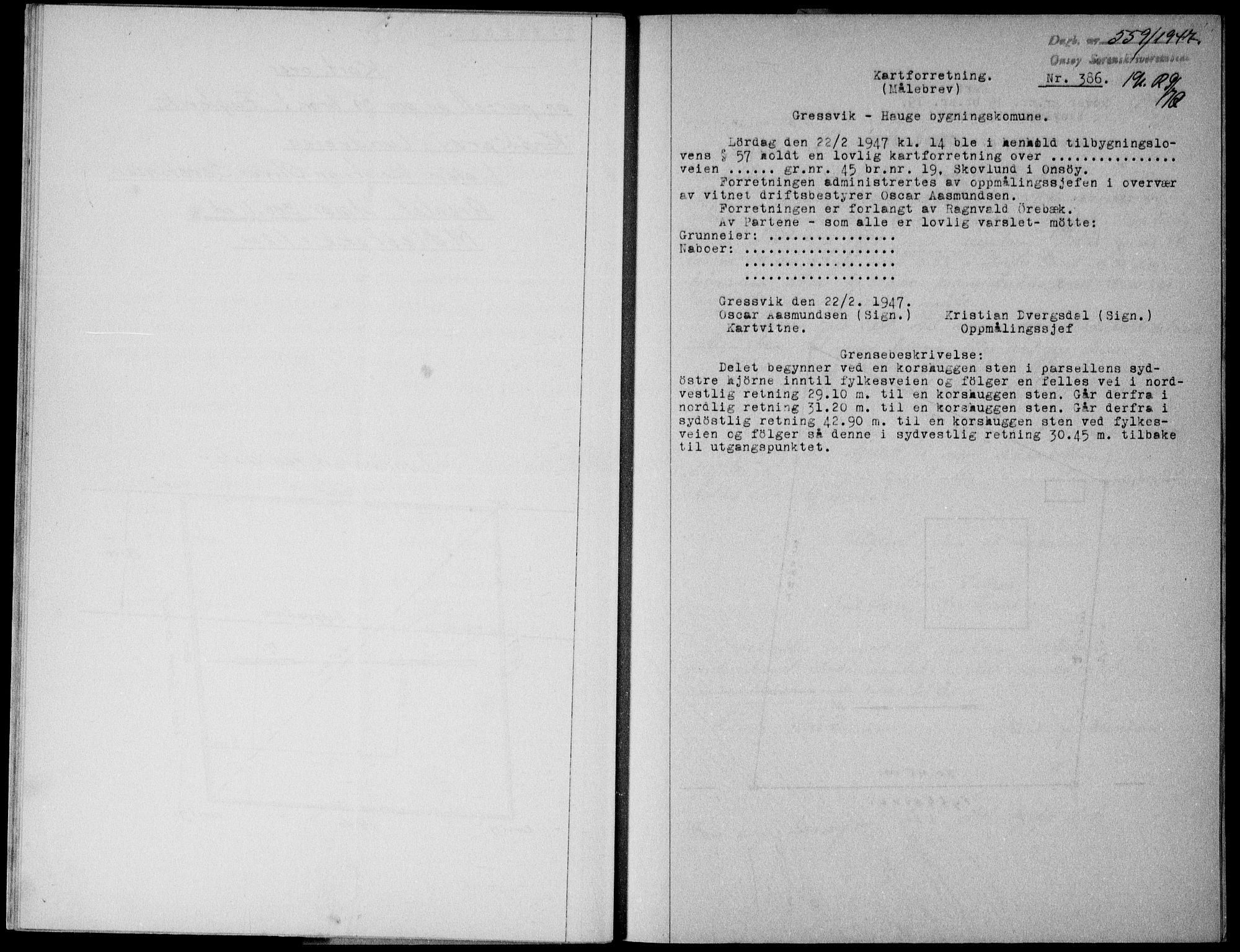 Onsøy sorenskriveri, SAO/A-10474/G/Ga/Gab/L0019a: Pantebok nr. II A-19, 1947-1947, Dagboknr: 559/1947