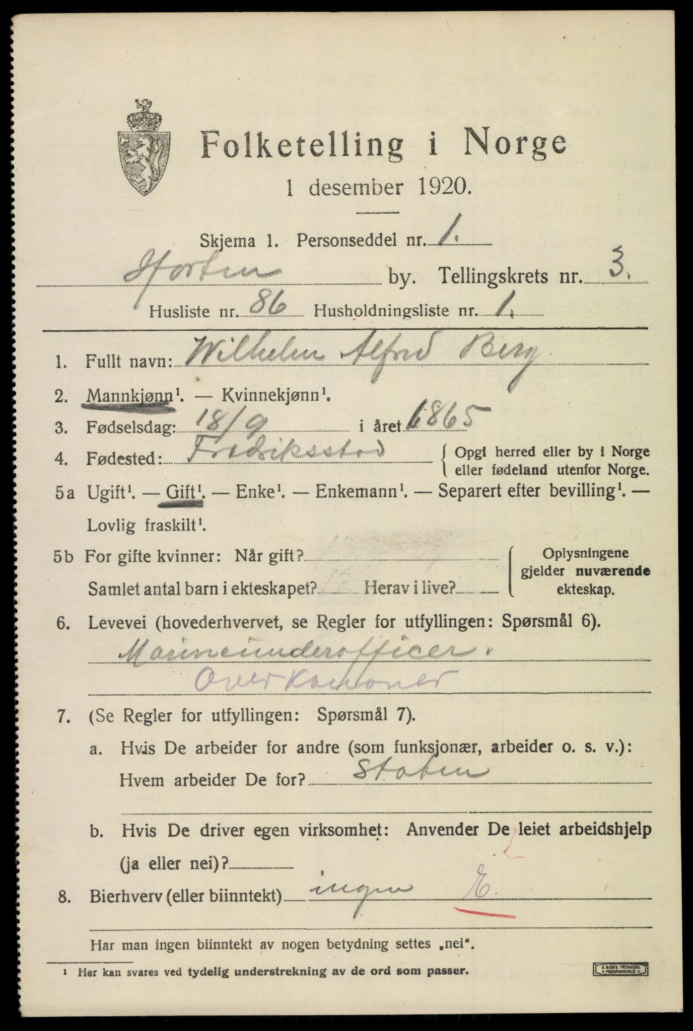 SAKO, Folketelling 1920 for 0703 Horten kjøpstad, 1920, s. 14645