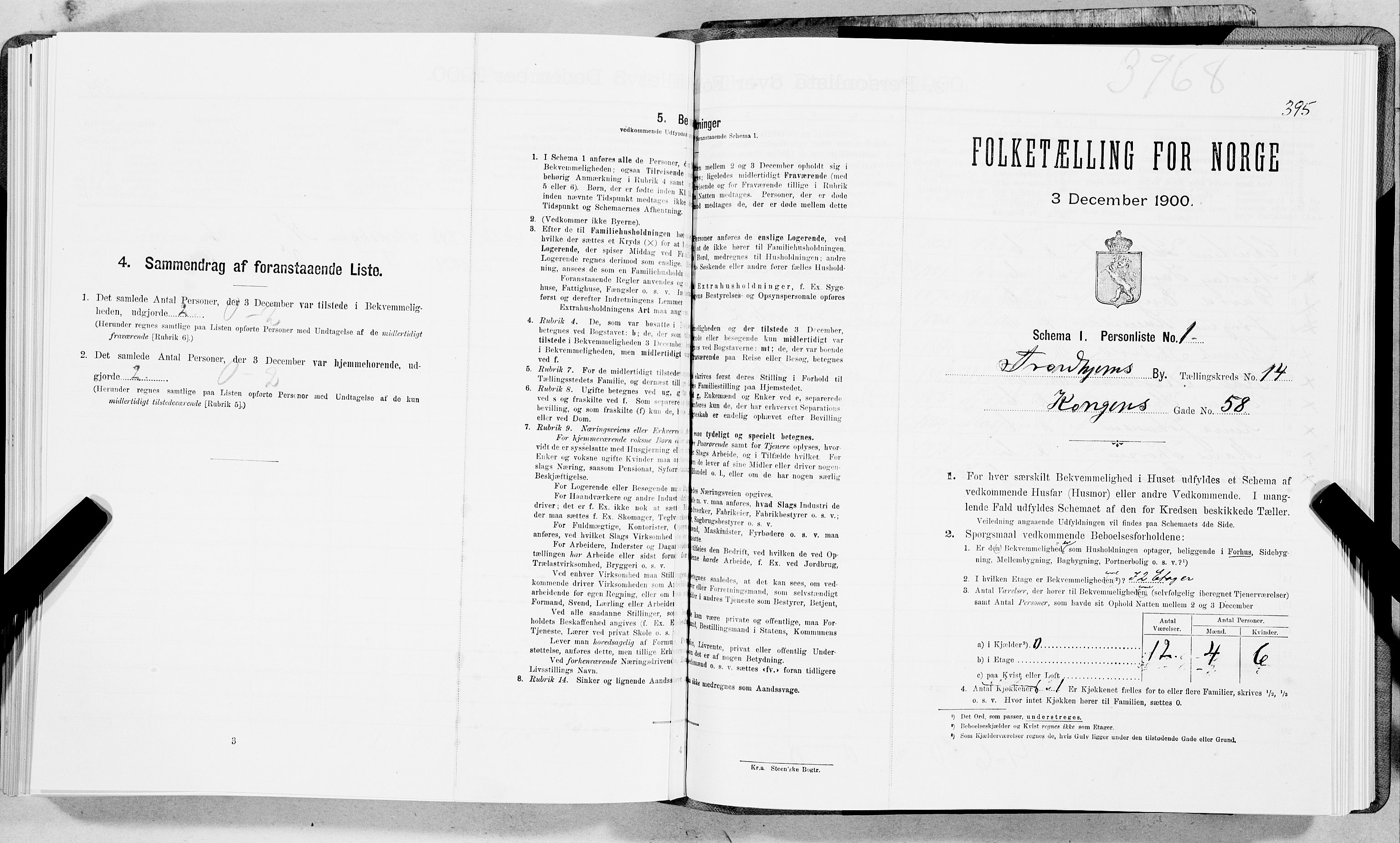 SAT, Folketelling 1900 for 1601 Trondheim kjøpstad, 1900, s. 2433