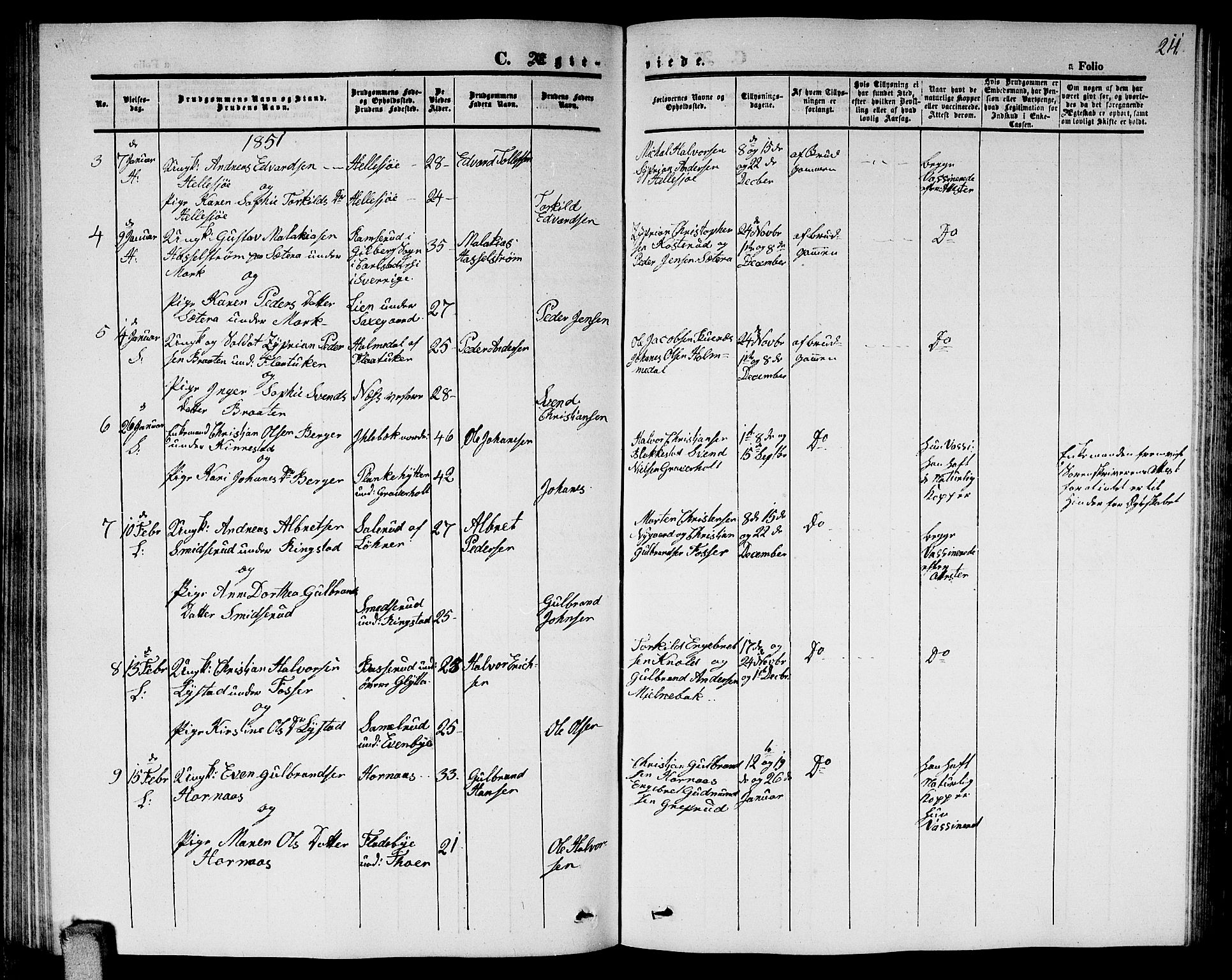 Høland prestekontor Kirkebøker, AV/SAO-A-10346a/G/Ga/L0003: Klokkerbok nr. I 3, 1846-1853, s. 211