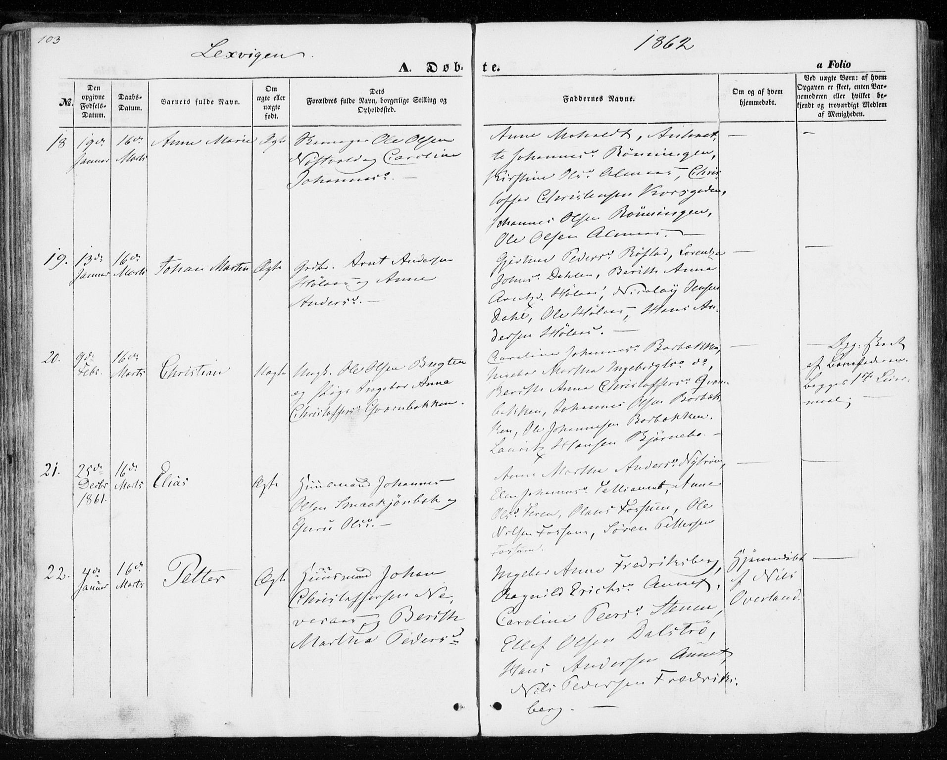 Ministerialprotokoller, klokkerbøker og fødselsregistre - Nord-Trøndelag, SAT/A-1458/701/L0008: Ministerialbok nr. 701A08 /1, 1854-1863, s. 103