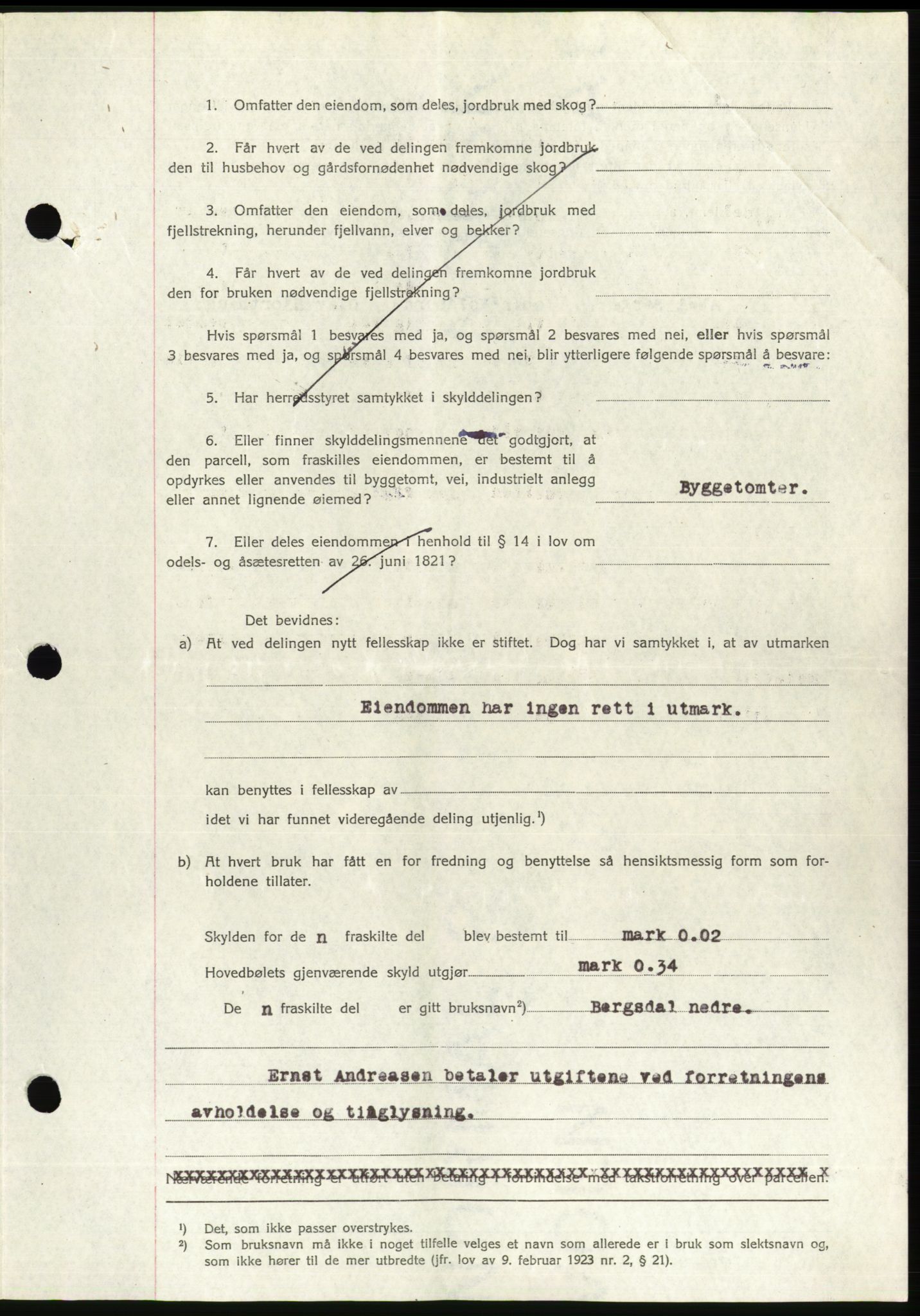 Søre Sunnmøre sorenskriveri, AV/SAT-A-4122/1/2/2C/L0078: Pantebok nr. 4A, 1946-1946, Dagboknr: 313/1946