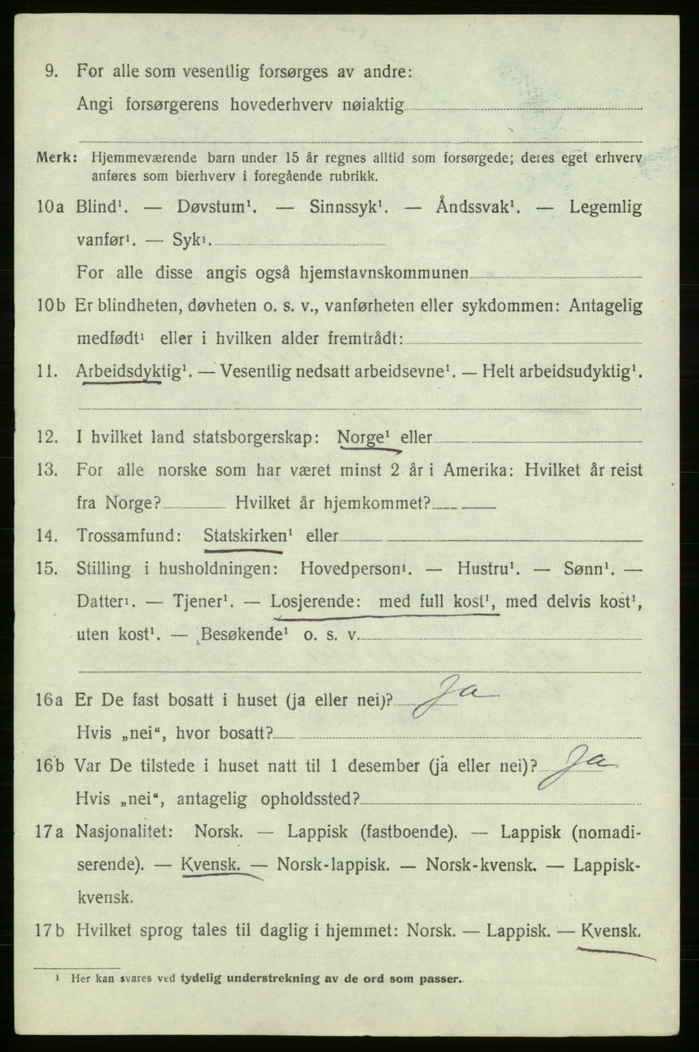 SATØ, Folketelling 1920 for 2017 Kvalsund herred, 1920, s. 2457
