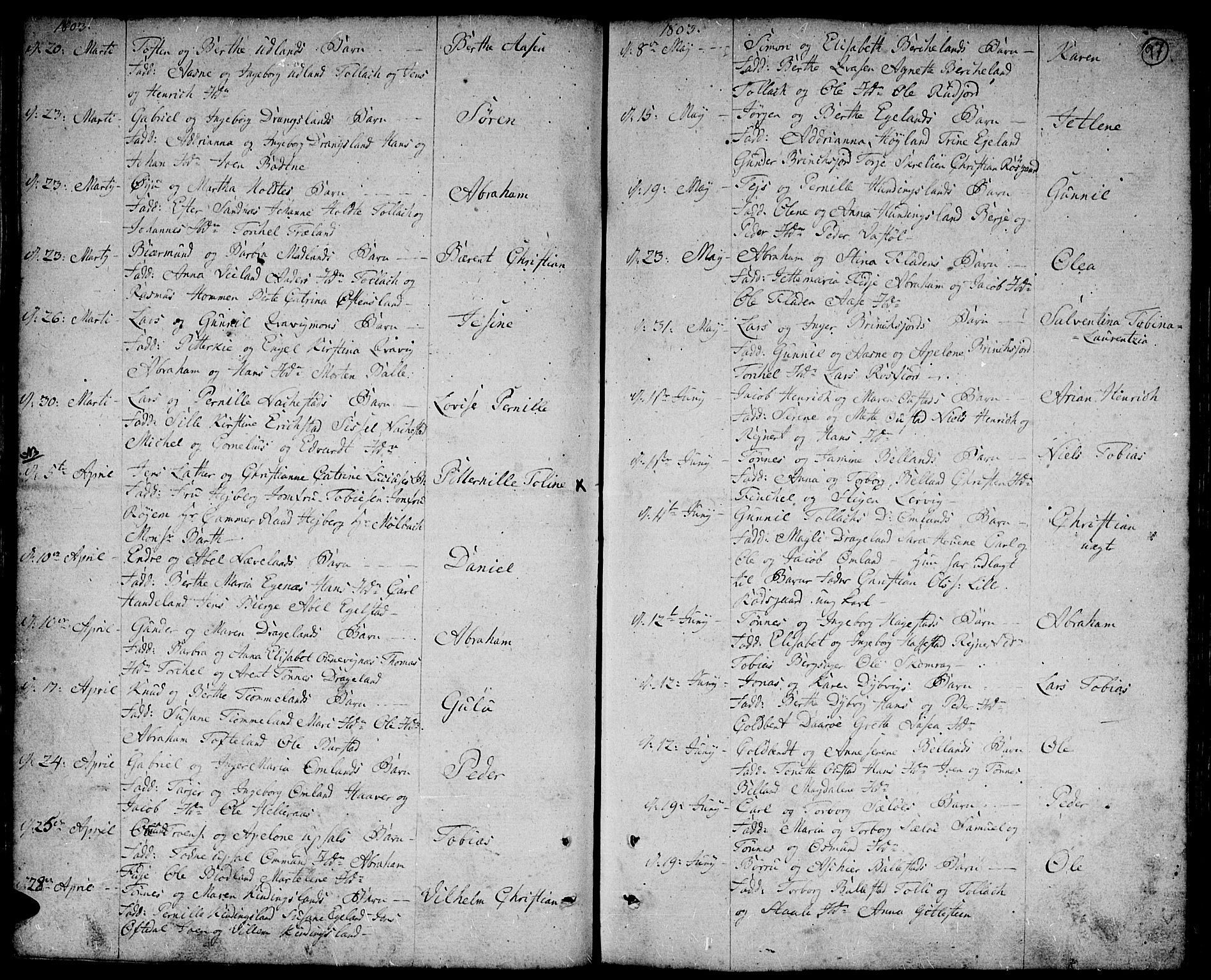 Lyngdal sokneprestkontor, AV/SAK-1111-0029/F/Fa/Fac/L0004: Ministerialbok nr. A 4, 1780-1815, s. 97