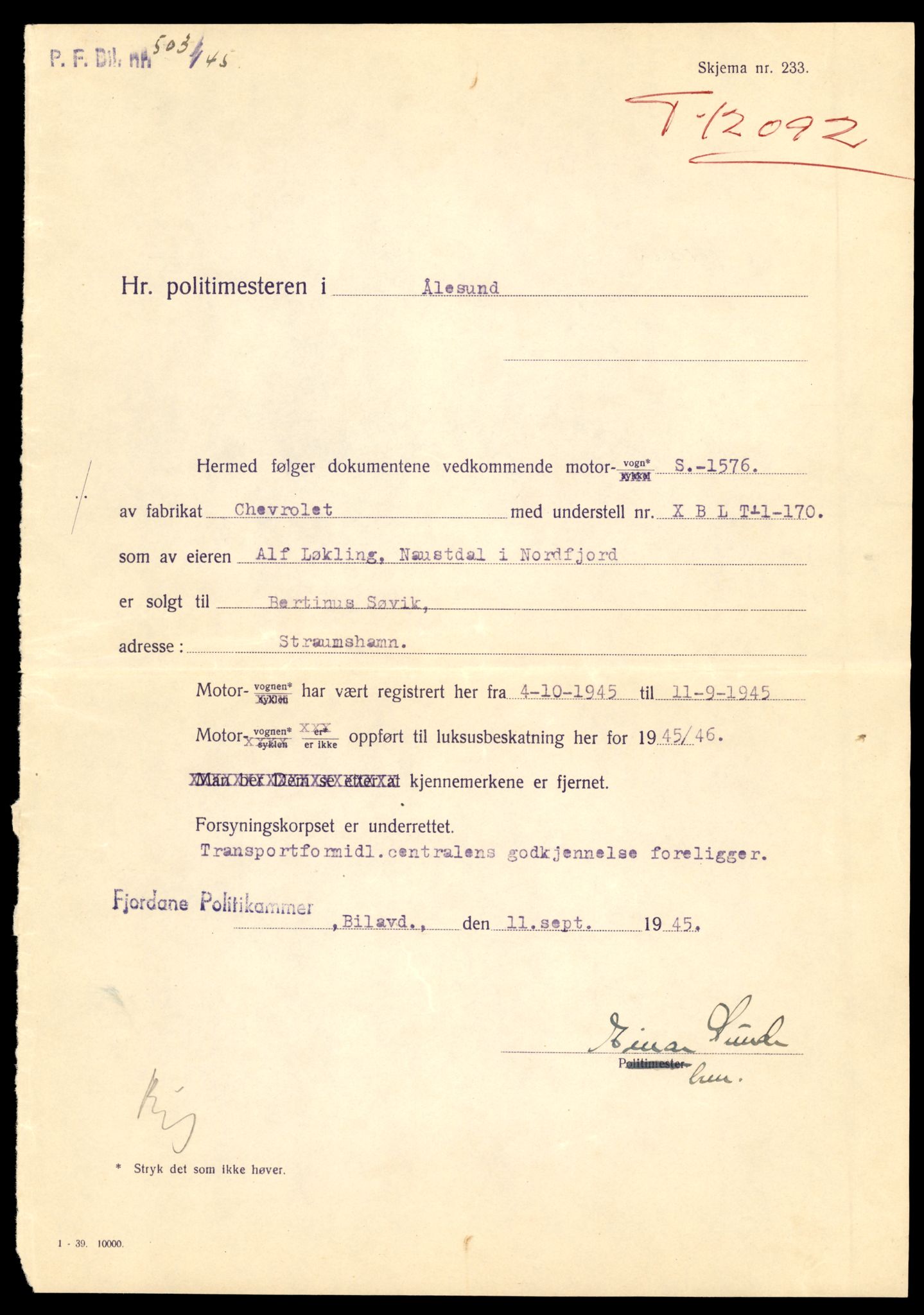 Møre og Romsdal vegkontor - Ålesund trafikkstasjon, AV/SAT-A-4099/F/Fe/L0032: Registreringskort for kjøretøy T 11997 - T 12149, 1927-1998, s. 2457