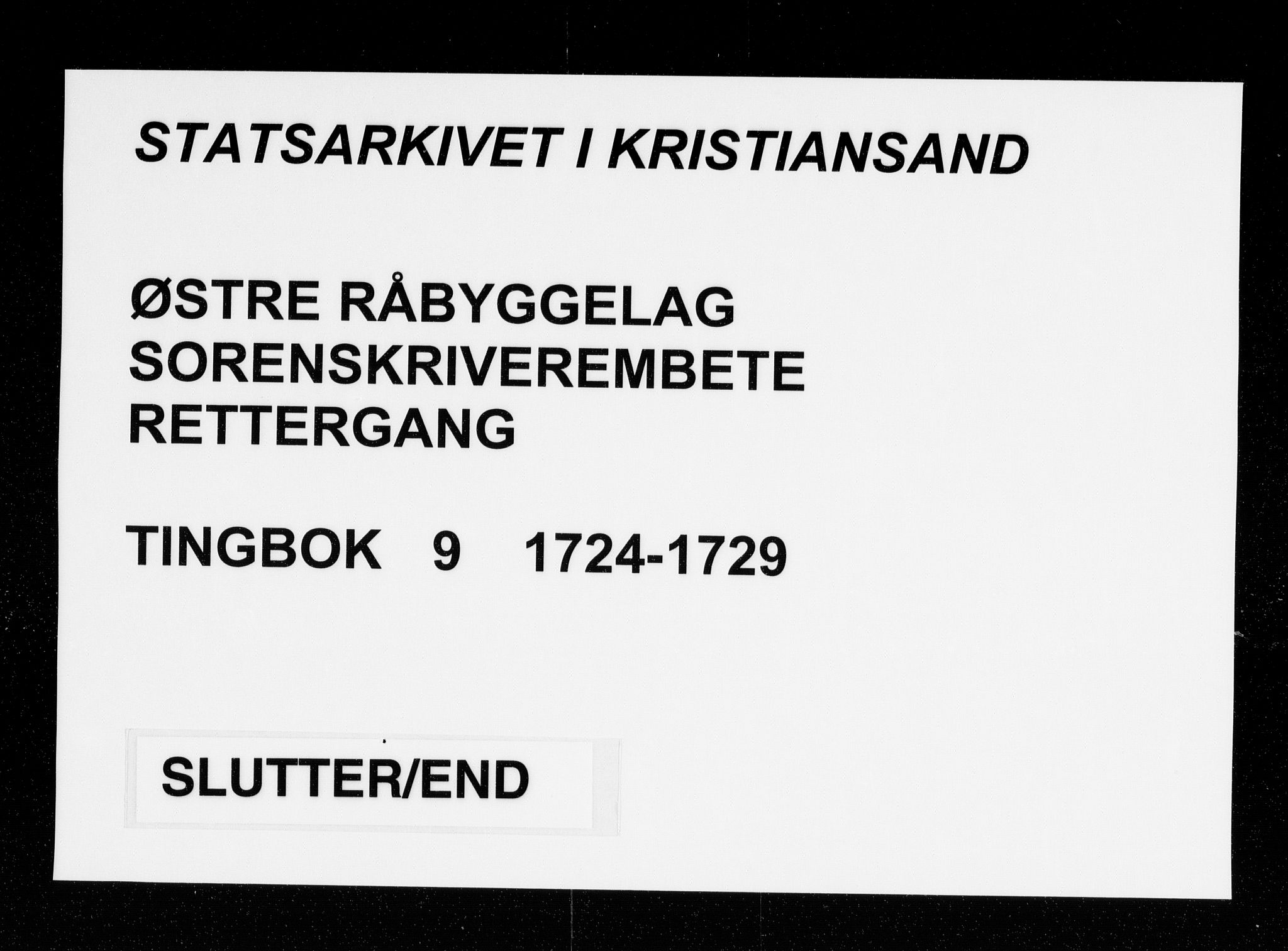 Østre Råbyggelag sorenskriveri, SAK/1221-0016/F/Fa/L0010: Tingbok nr 9, 1724-1729