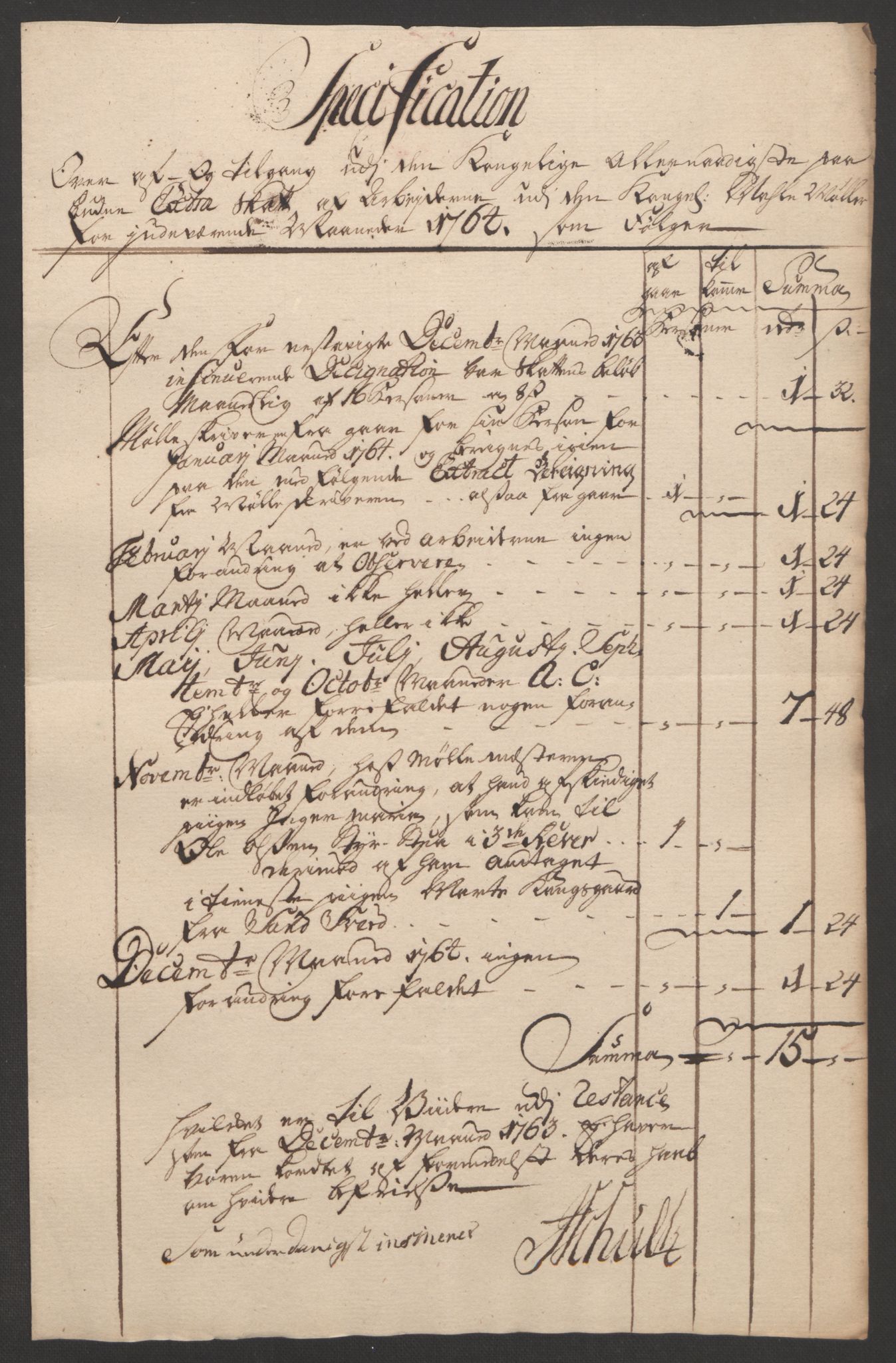 Rentekammeret inntil 1814, Reviderte regnskaper, Bergverksregnskaper, RA/EA-3222/R/Rc/Rca/L0843: Ekstraskatt, 1762-1765, s. 856