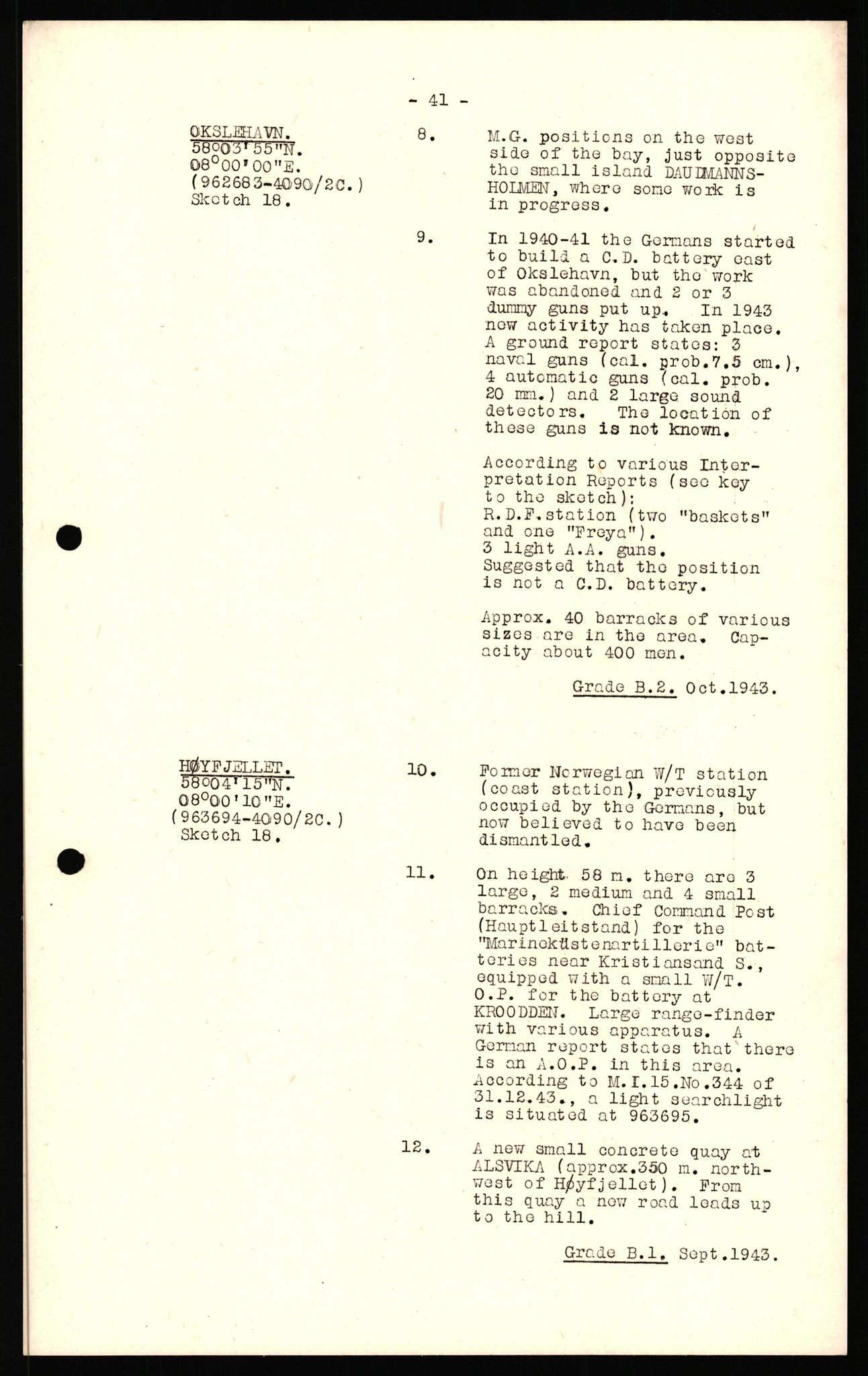 Forsvaret, Forsvarets overkommando II, AV/RA-RAFA-3915/D/Dd/L0023: Vest-Agder, 1942-1943, s. 72