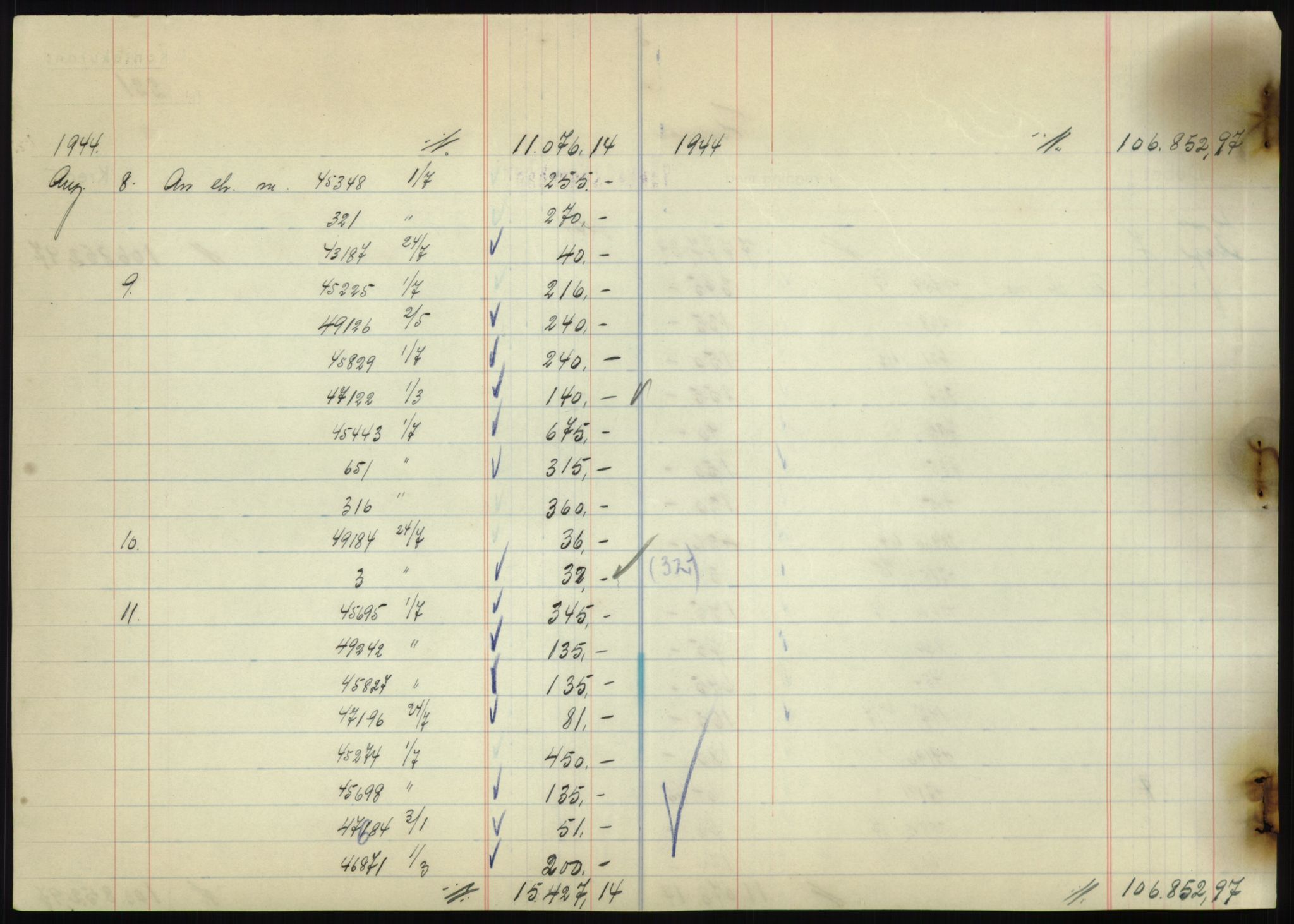 Forsvarsdepartementet, 10. kontor / Oppgjørskontoret, AV/RA-RAFA-1225/D/Db/L0180: Lista oppgjørskontor, 1942-1952, s. 2184