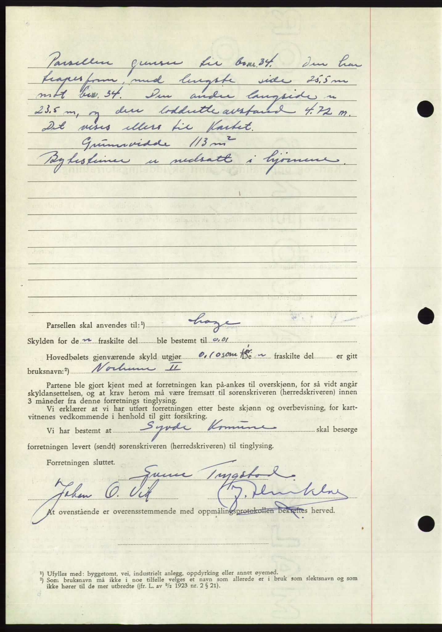 Søre Sunnmøre sorenskriveri, AV/SAT-A-4122/1/2/2C/L0100: Pantebok nr. 26A, 1954-1955, Dagboknr: 1057/1955