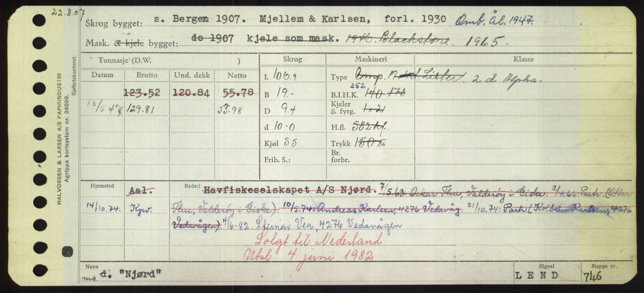 Sjøfartsdirektoratet med forløpere, Skipsmålingen, RA/S-1627/H/Hd/L0026: Fartøy, N-Norhol, s. 237
