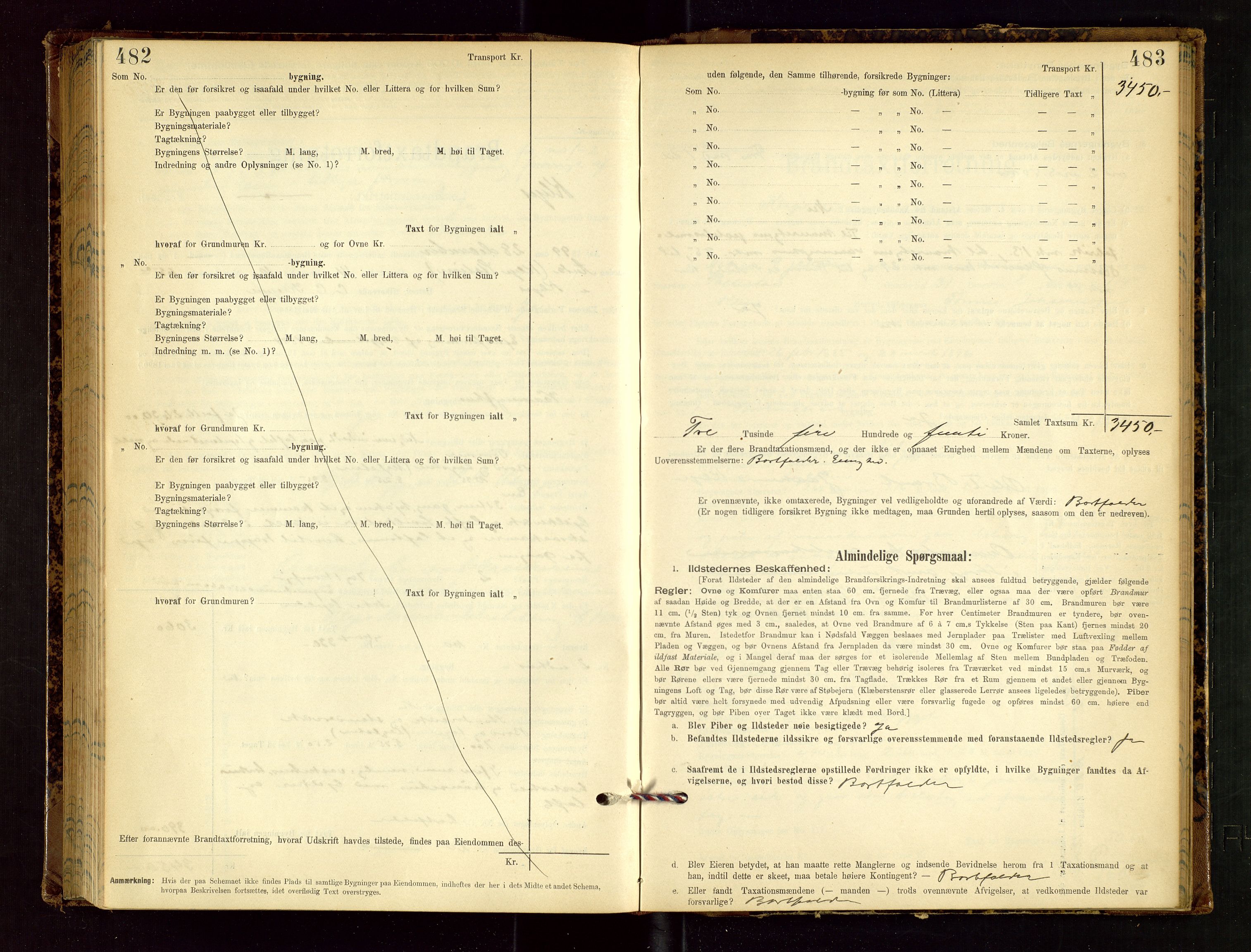 Klepp lensmannskontor, AV/SAST-A-100163/Goc/L0002: "Brandtaxationsprotokol" m/register, 1898-1902, s. 482-483