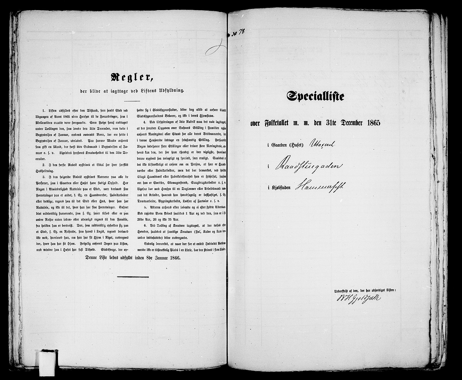 RA, Folketelling 1865 for 2001B Hammerfest prestegjeld, Hammerfest kjøpstad, 1865, s. 163