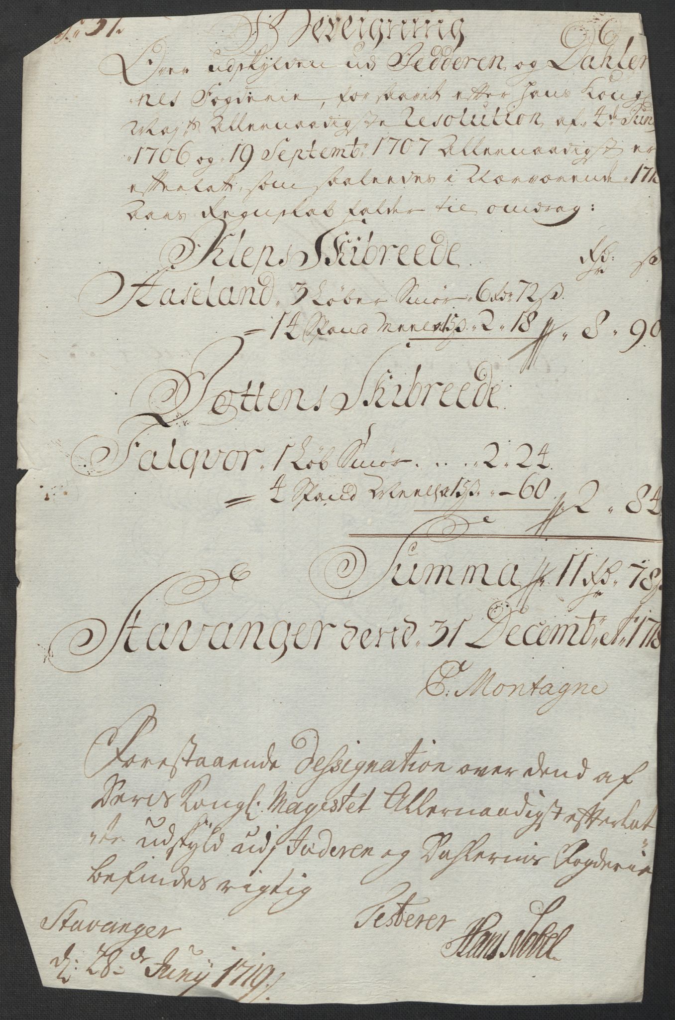 Rentekammeret inntil 1814, Reviderte regnskaper, Fogderegnskap, AV/RA-EA-4092/R46/L2743: Fogderegnskap Jæren og Dalane, 1718, s. 398