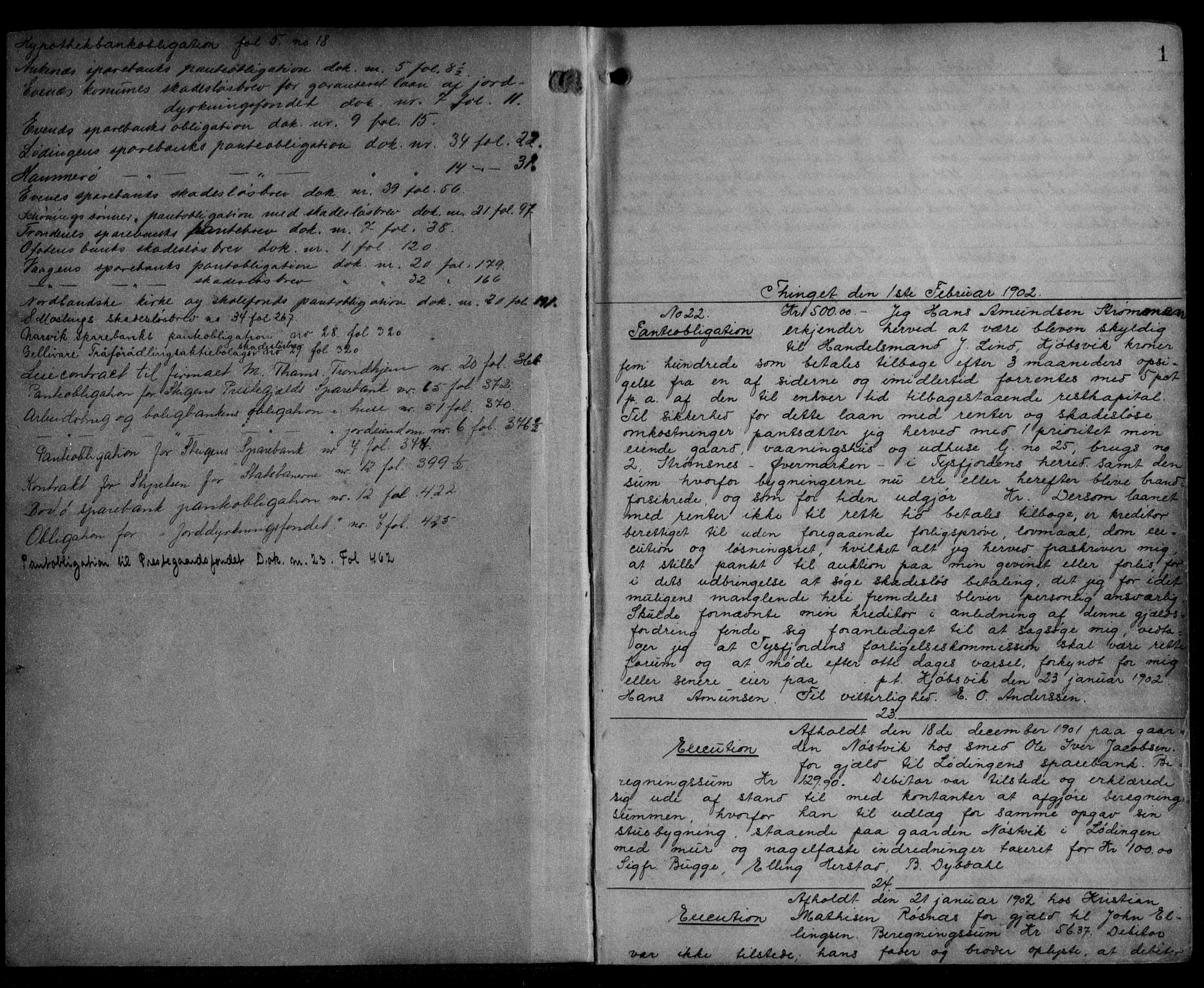 Steigen og Ofoten sorenskriveri, SAT/A-0030/1/2/2C/L0003: Pantebok nr. C, 1902-1905, s. 1