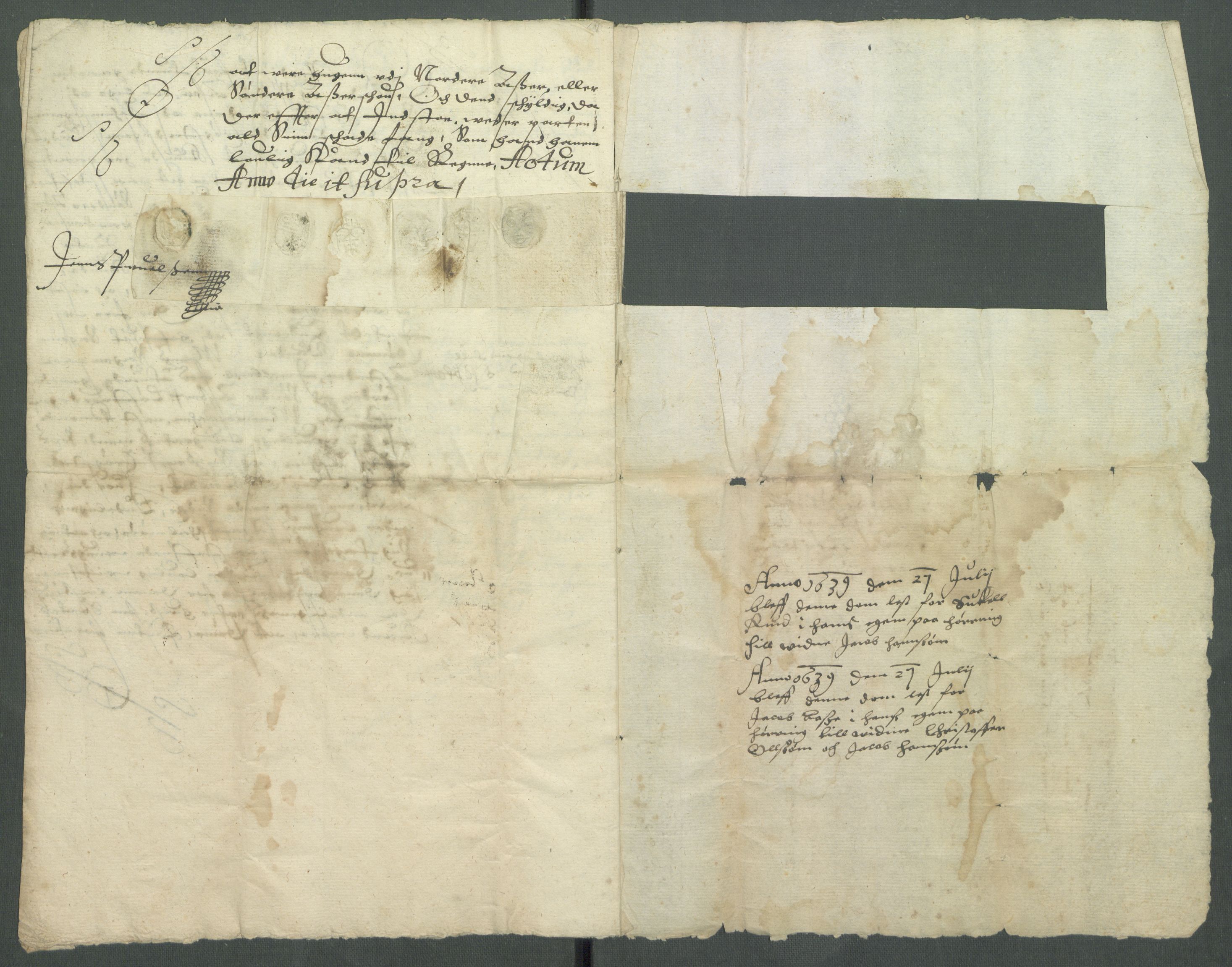 Riksarkivets diplomsamling, AV/RA-EA-5965/F02/L0152: Dokumenter, 1639, s. 44