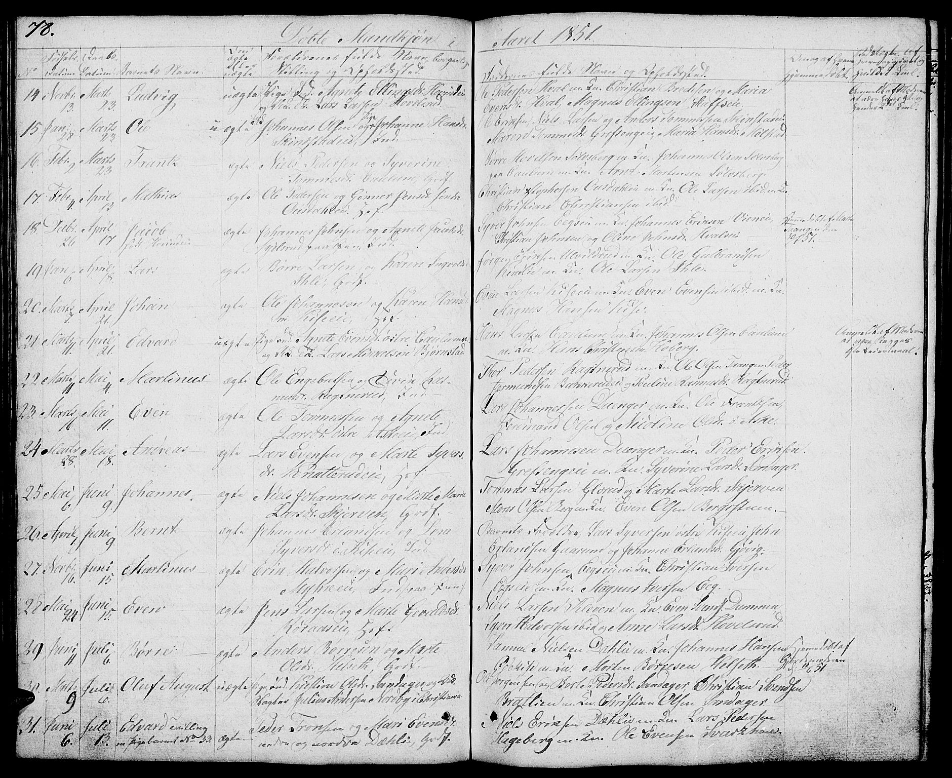 Nes prestekontor, Hedmark, AV/SAH-PREST-020/L/La/L0004: Klokkerbok nr. 4, 1832-1861, s. 78