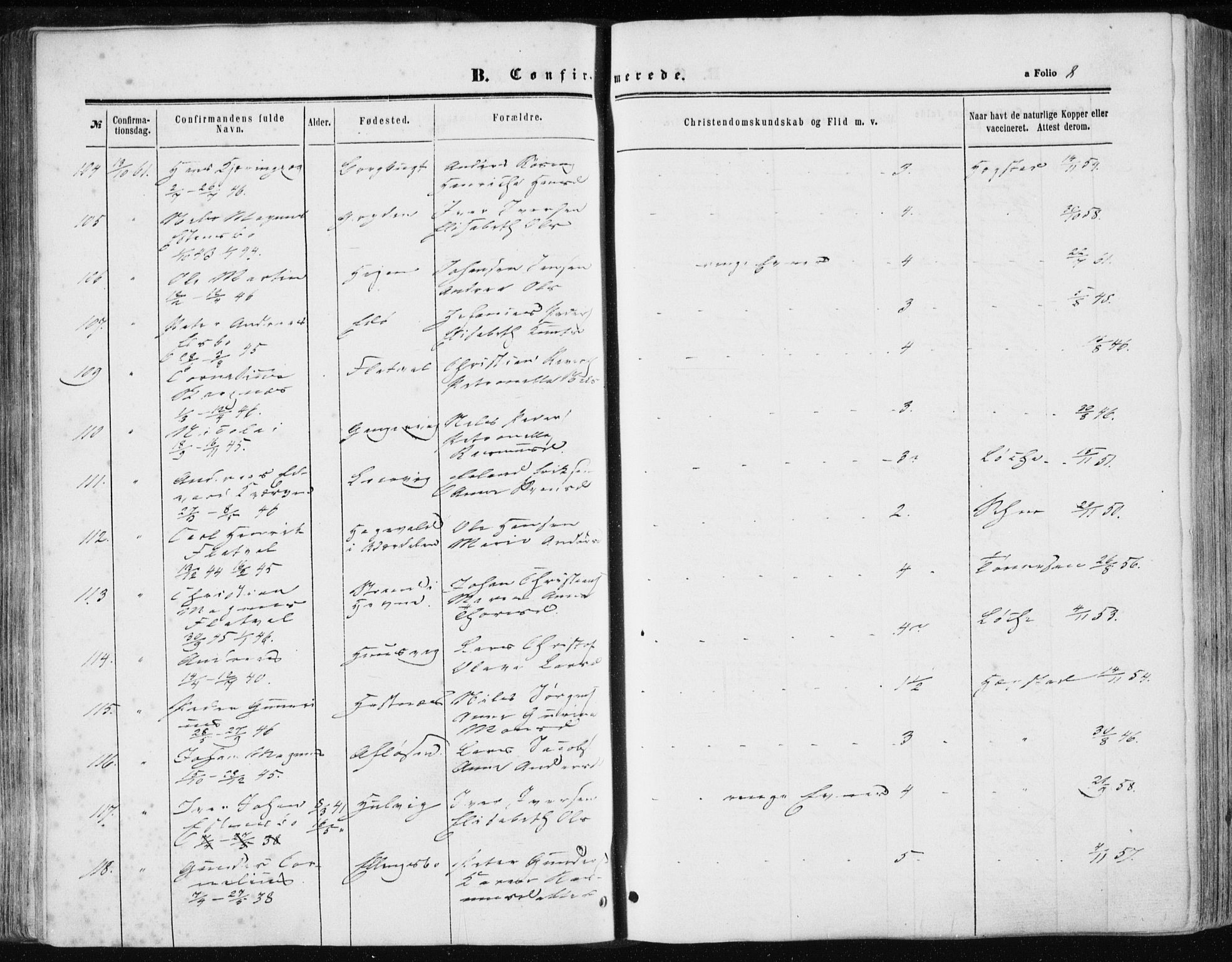 Ministerialprotokoller, klokkerbøker og fødselsregistre - Sør-Trøndelag, SAT/A-1456/634/L0531: Ministerialbok nr. 634A07, 1861-1870, s. 8