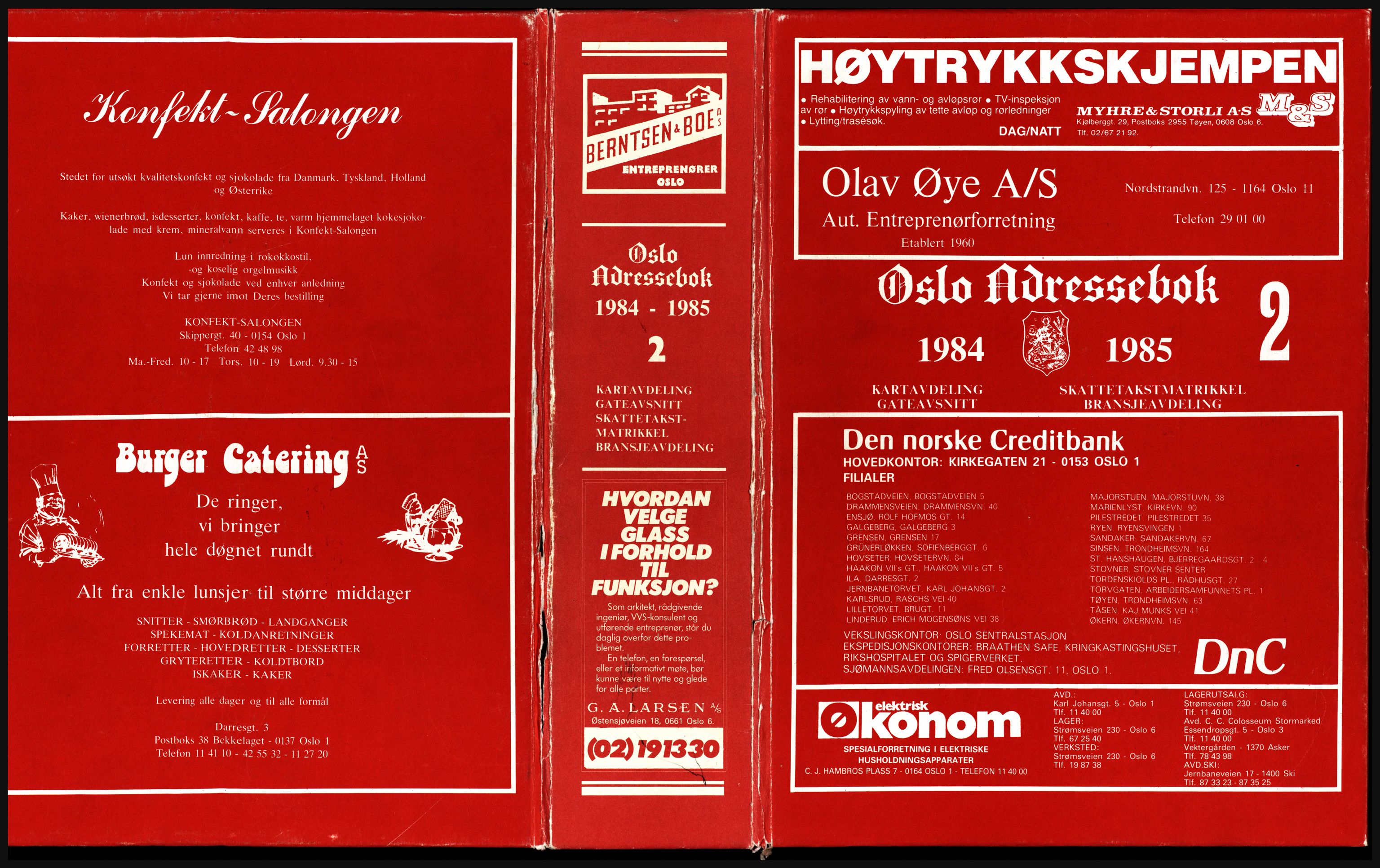 Kristiania/Oslo adressebok, PUBL/-, 1984-1985