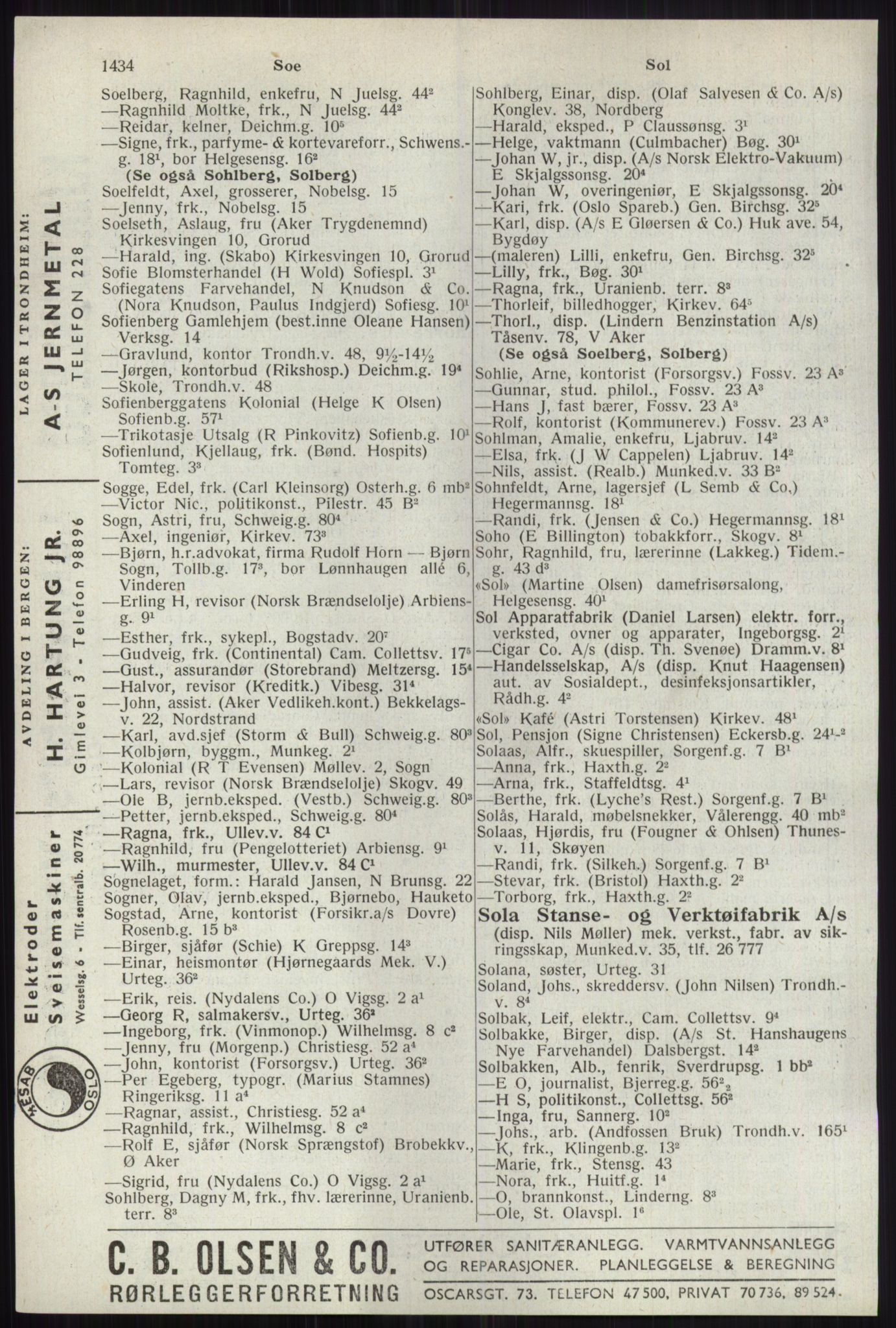 Kristiania/Oslo adressebok, PUBL/-, 1941, s. 1434