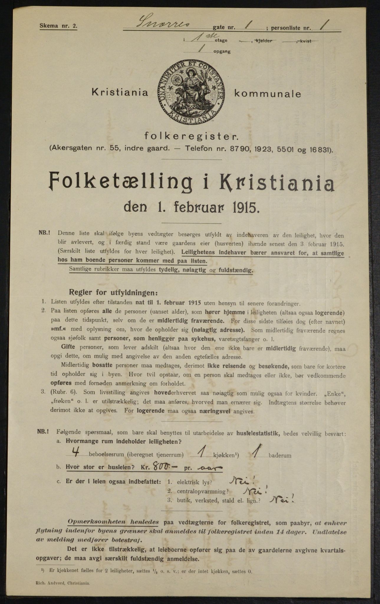 OBA, Kommunal folketelling 1.2.1915 for Kristiania, 1915, s. 97989