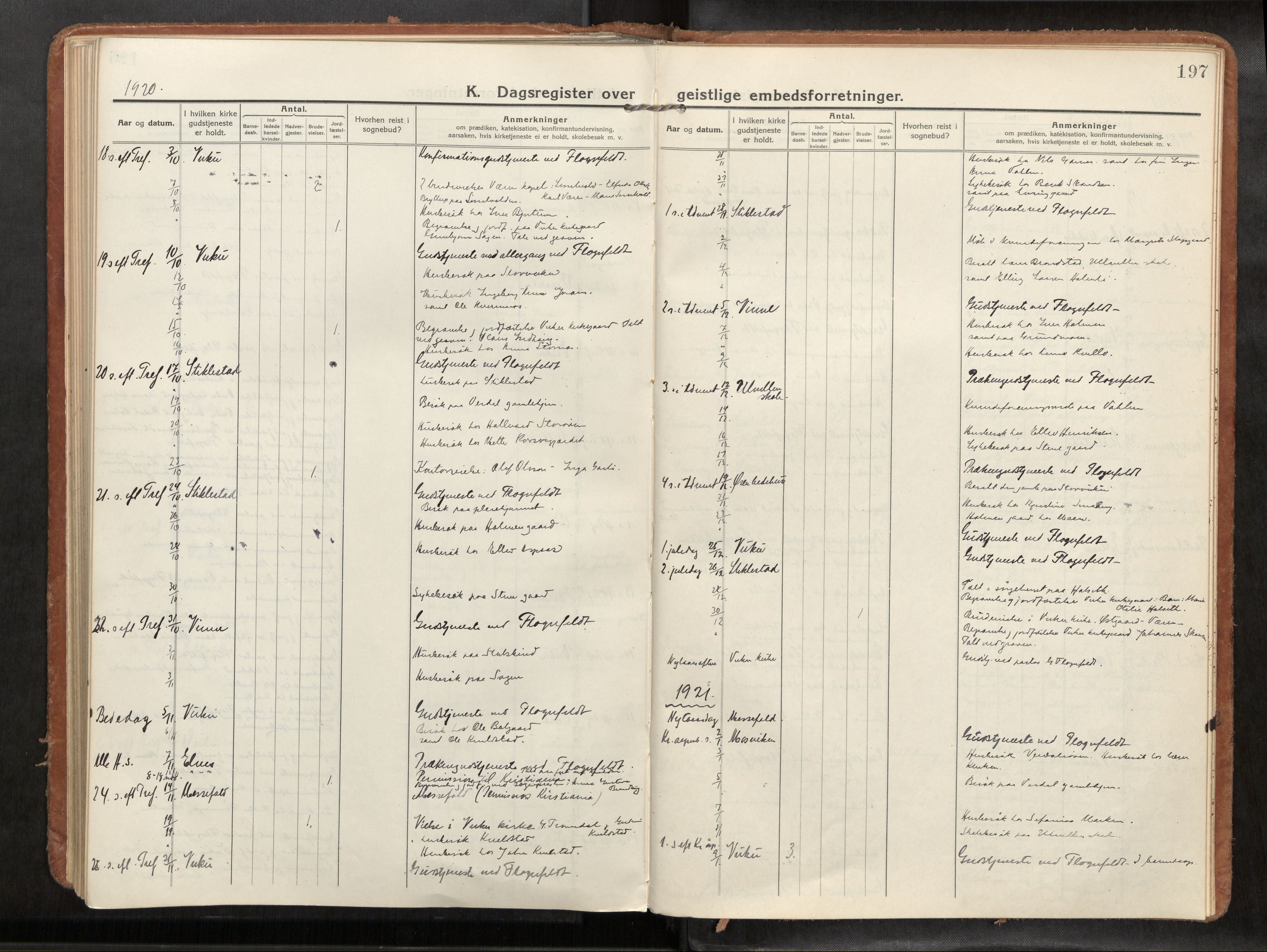 Verdal sokneprestkontor, AV/SAT-A-1156/2/H/Haa/L0004: Ministerialbok nr. 4, 1916-1928, s. 197