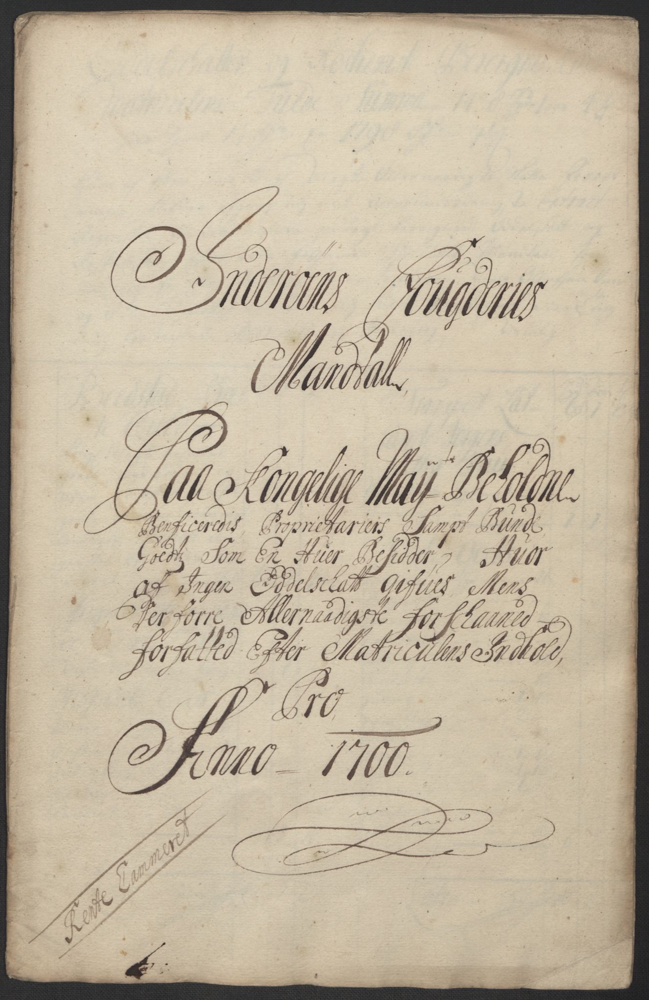 Rentekammeret inntil 1814, Reviderte regnskaper, Fogderegnskap, RA/EA-4092/R63/L4311: Fogderegnskap Inderøy, 1700, s. 160