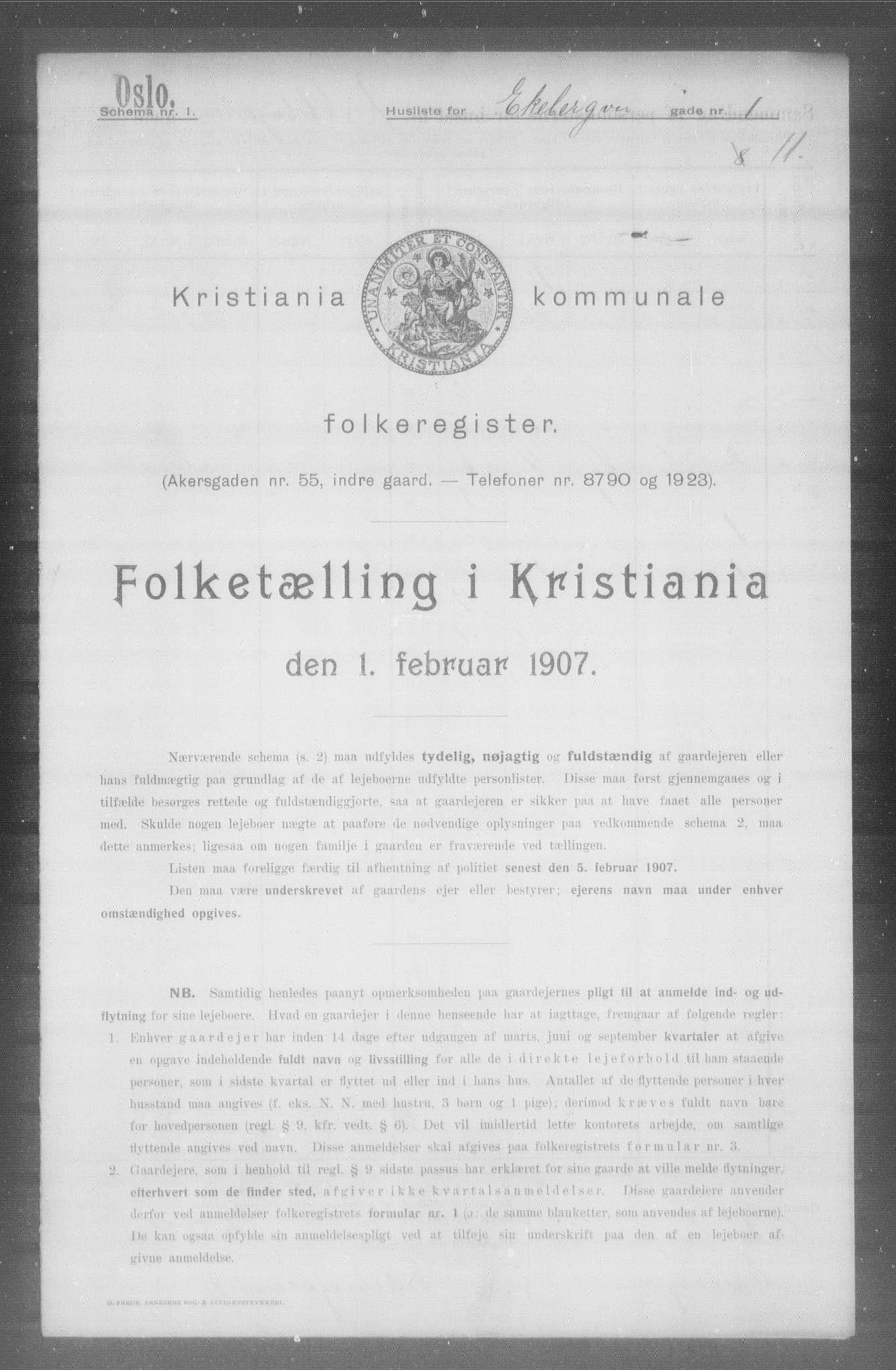 OBA, Kommunal folketelling 1.2.1907 for Kristiania kjøpstad, 1907, s. 10123