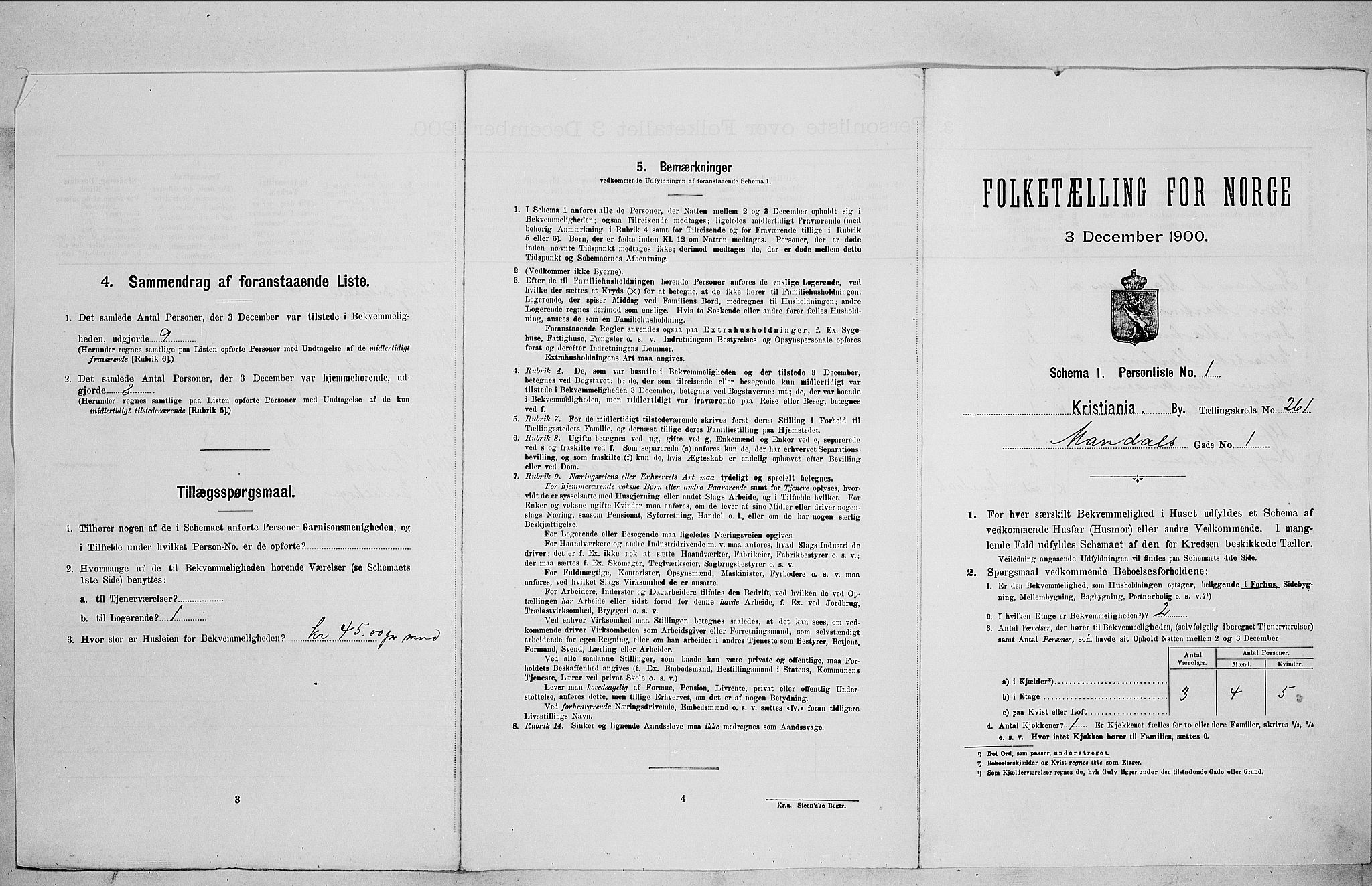 SAO, Folketelling 1900 for 0301 Kristiania kjøpstad, 1900, s. 54486