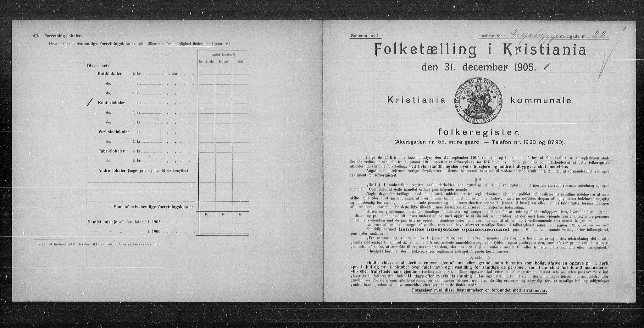 OBA, Kommunal folketelling 31.12.1905 for Kristiania kjøpstad, 1905, s. 2513