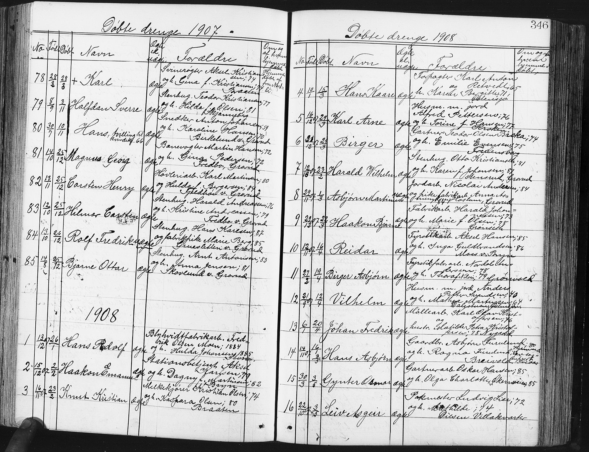 Østre Aker prestekontor Kirkebøker, AV/SAO-A-10840/G/Ga/L0003: Klokkerbok nr. I 3, 1868-1913, s. 346