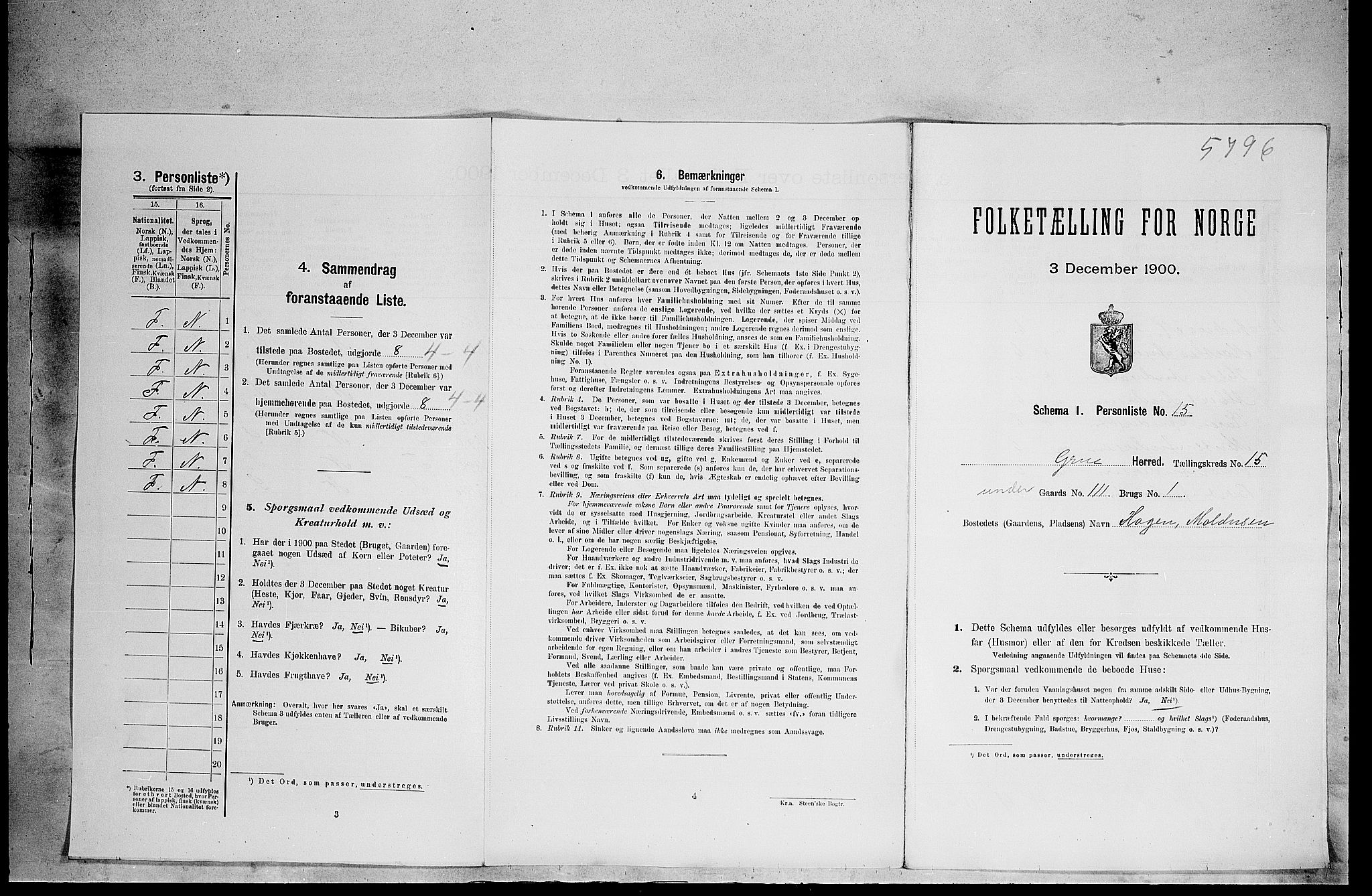 SAH, Folketelling 1900 for 0423 Grue herred, 1900, s. 2110