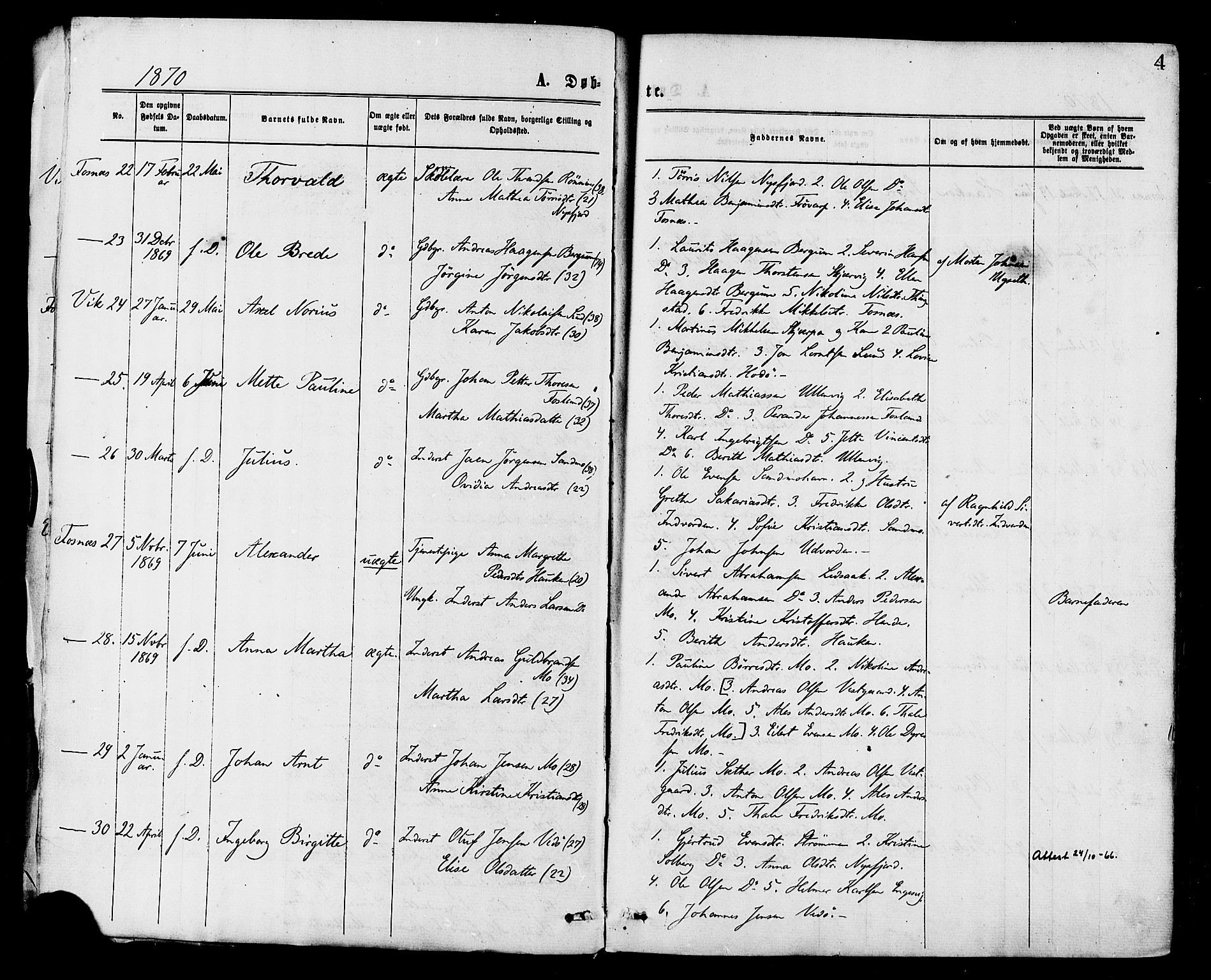 Ministerialprotokoller, klokkerbøker og fødselsregistre - Nord-Trøndelag, AV/SAT-A-1458/773/L0616: Ministerialbok nr. 773A07, 1870-1887, s. 4