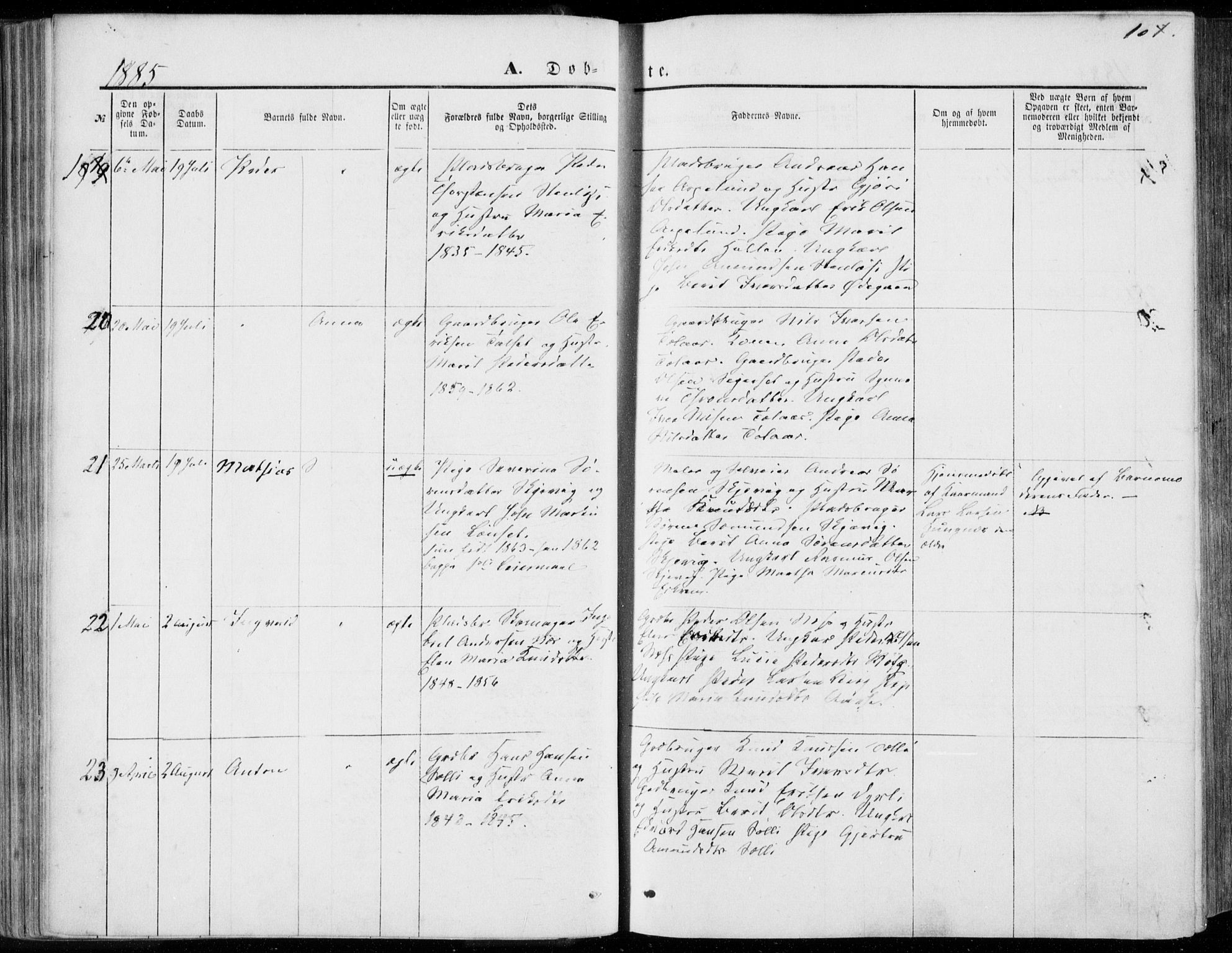 Ministerialprotokoller, klokkerbøker og fødselsregistre - Møre og Romsdal, SAT/A-1454/557/L0681: Ministerialbok nr. 557A03, 1869-1886, s. 104