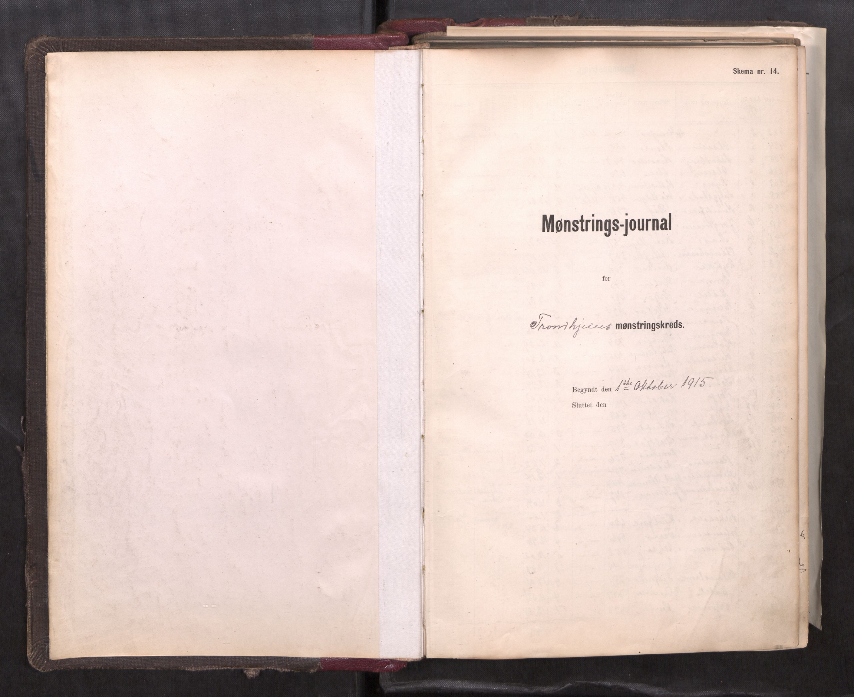 Sjøinnrulleringen - Trondhjemske distrikt, AV/SAT-A-5121/01/L0102/0003: -- / Mønstringsjournal for Trondhjem, 1915-1948