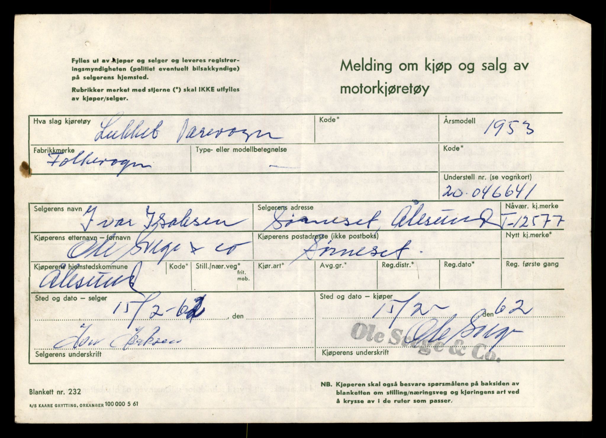 Møre og Romsdal vegkontor - Ålesund trafikkstasjon, AV/SAT-A-4099/F/Fe/L0034: Registreringskort for kjøretøy T 12500 - T 12652, 1927-1998, s. 1474