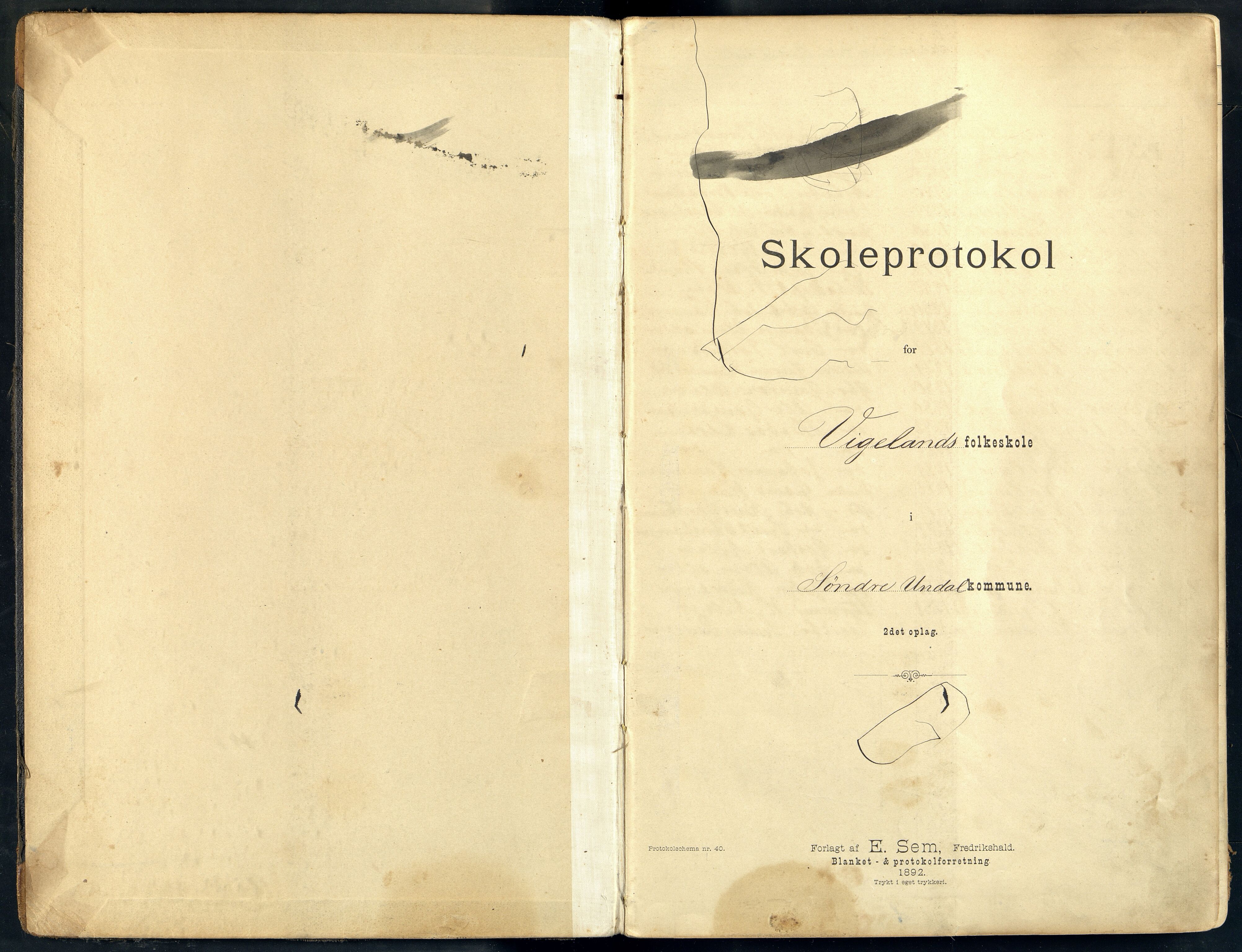 Sør-Audnedal kommune - Nyplass Skole, ARKSOR/1029SØ558/G/L0003: Skoleprotokoll, 1893-1908