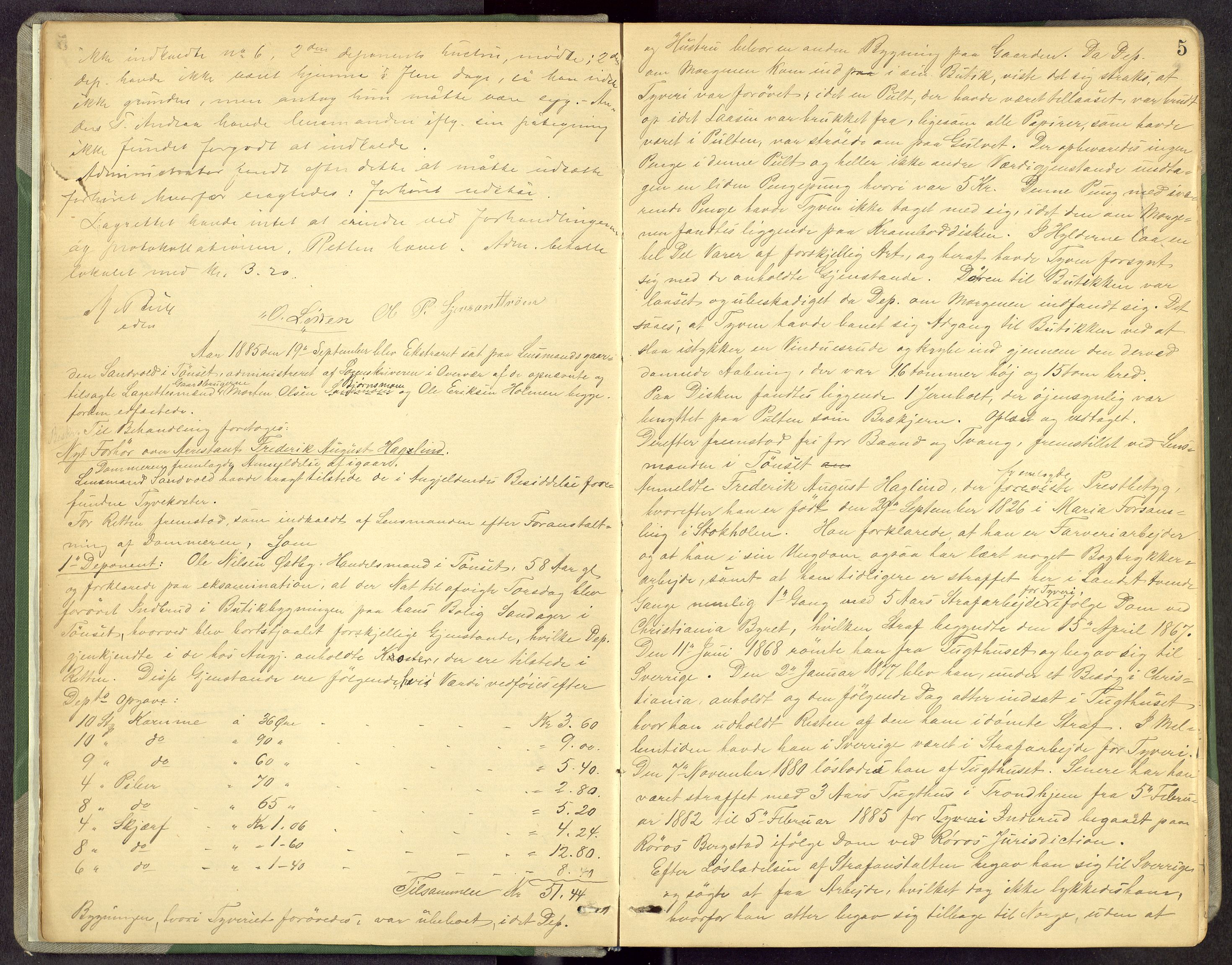 Nord-Østerdal tingrett, AV/SAH-TING-020/G/Gc/L0016: Ekstrarettsprotokoll, 1885-1888, s. 4b-5a