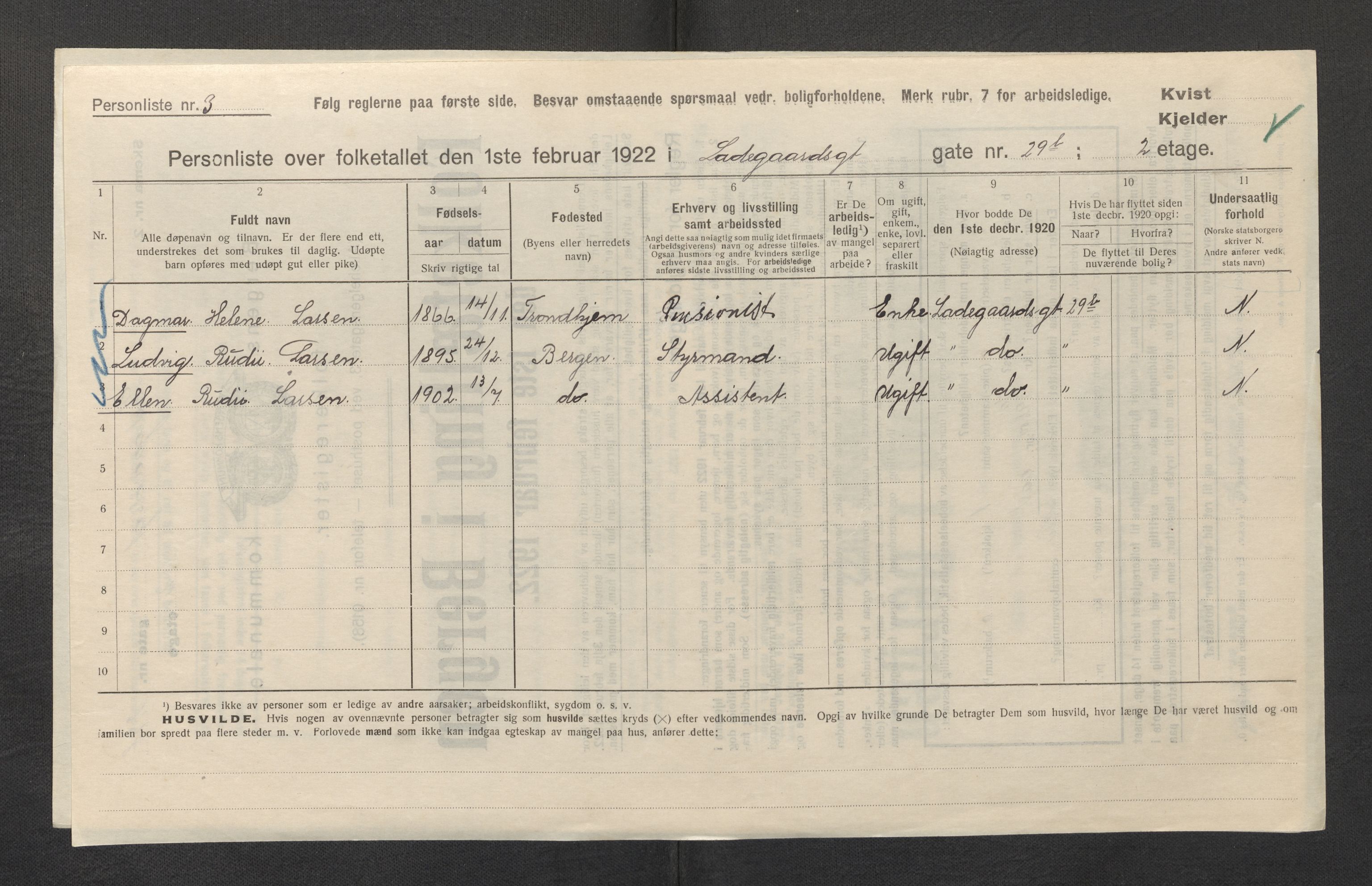 SAB, Kommunal folketelling 1922 for Bergen kjøpstad, 1922, s. 21555