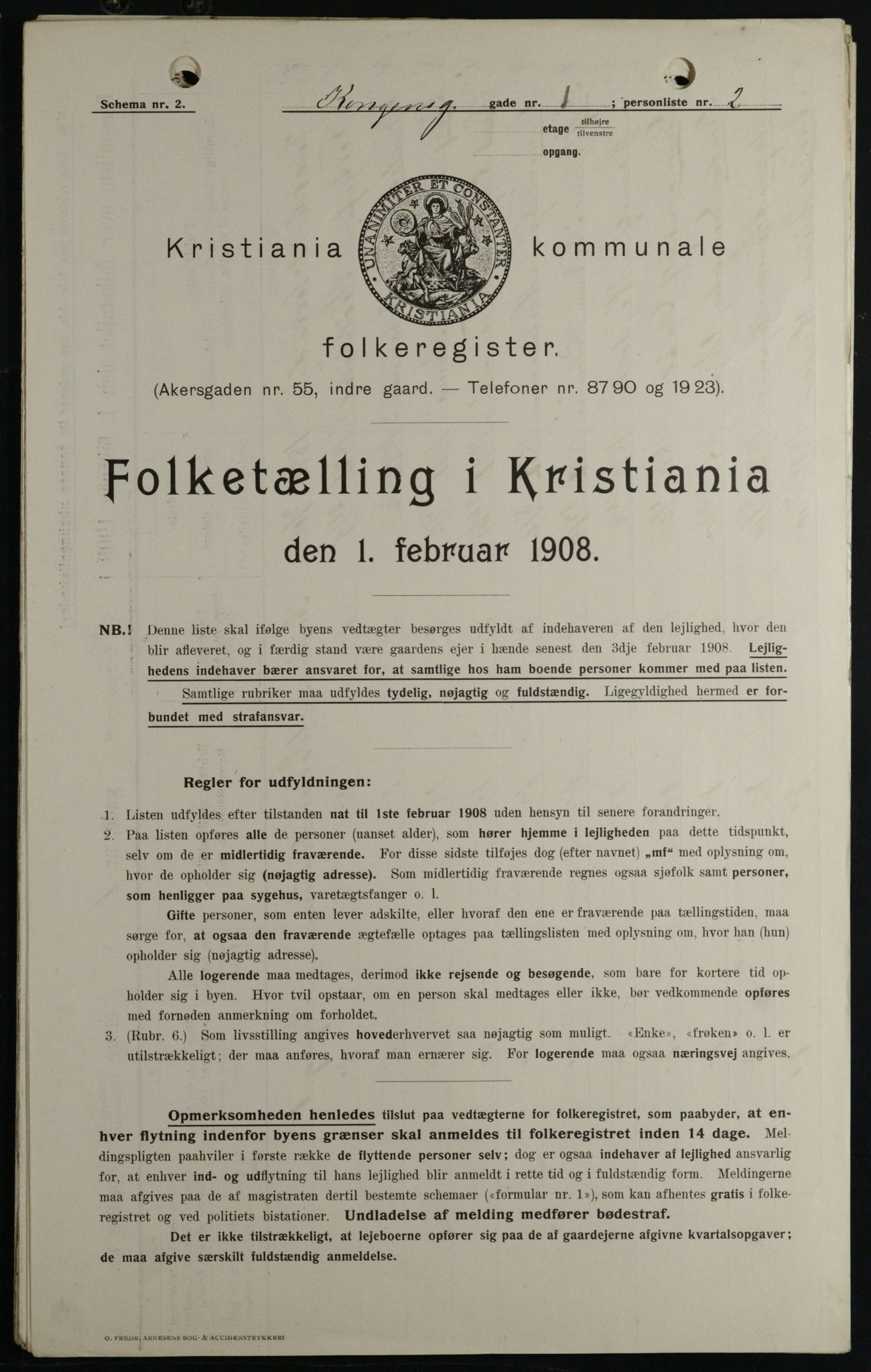 OBA, Kommunal folketelling 1.2.1908 for Kristiania kjøpstad, 1908, s. 46887